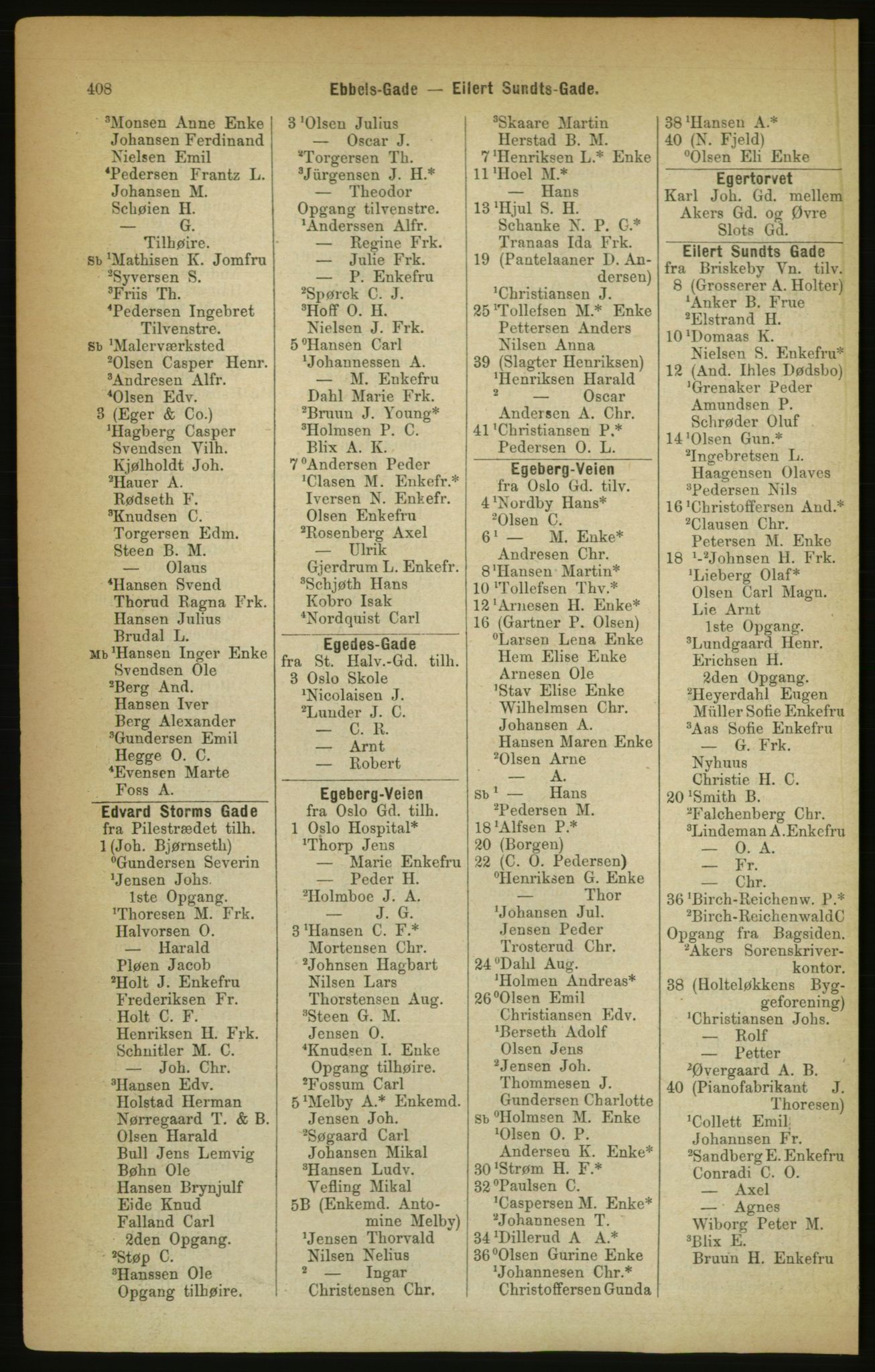 Kristiania/Oslo adressebok, PUBL/-, 1888, s. 408