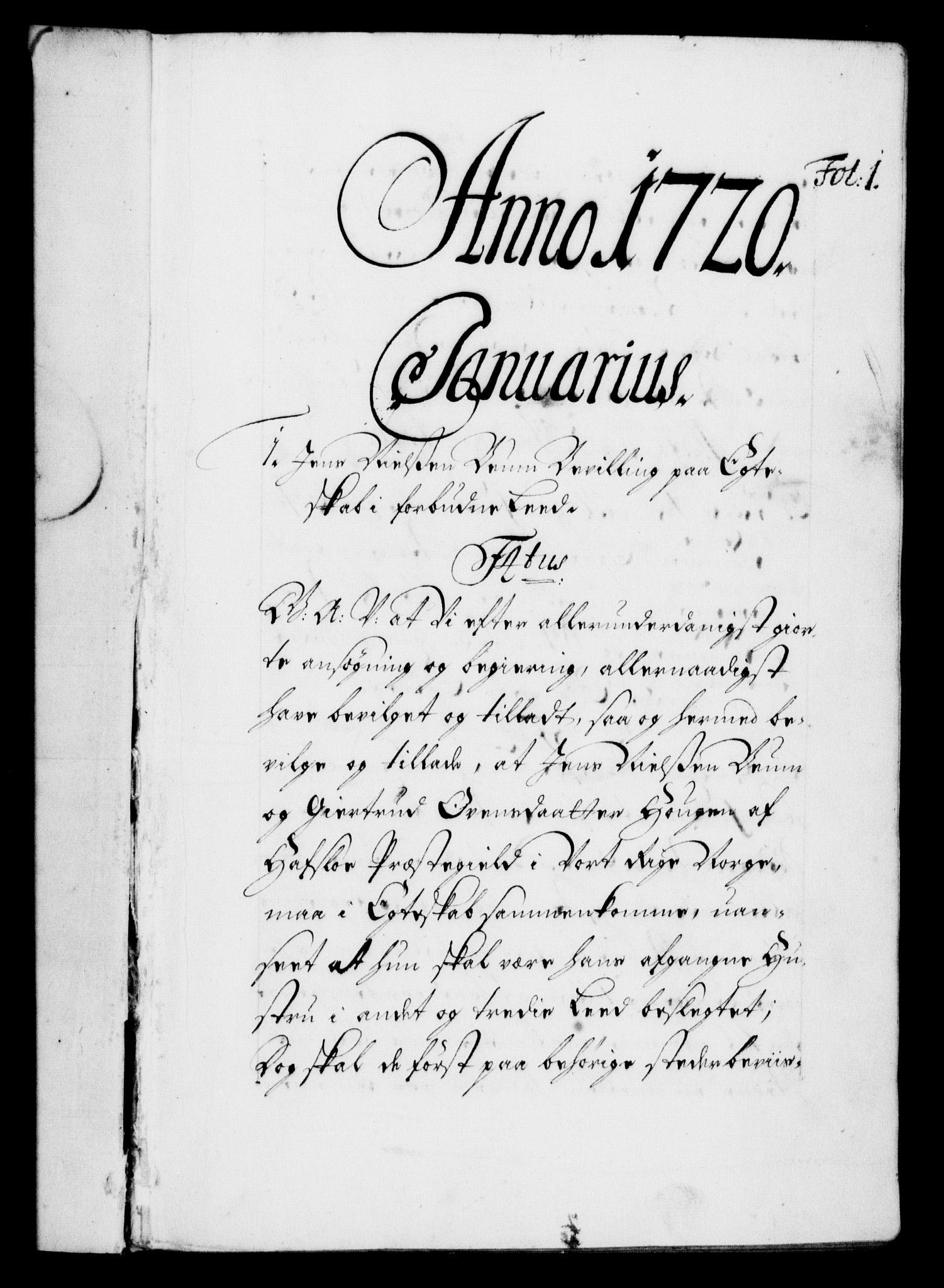 Danske Kanselli 1572-1799, AV/RA-EA-3023/F/Fc/Fca/Fcaa/L0023: Norske registre, 1720-1722, s. 1a