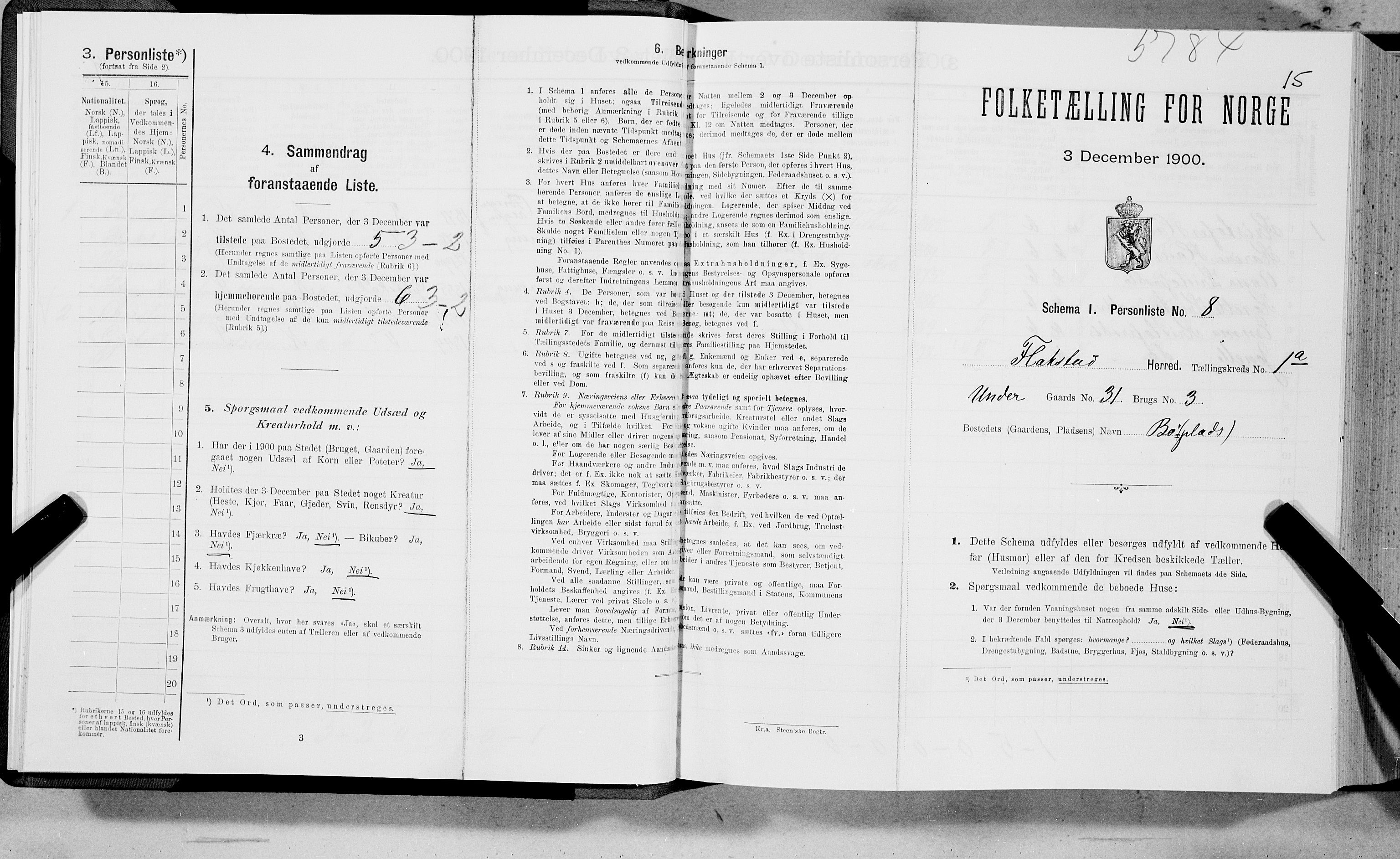 SAT, Folketelling 1900 for 1859 Flakstad herred, 1900, s. 34