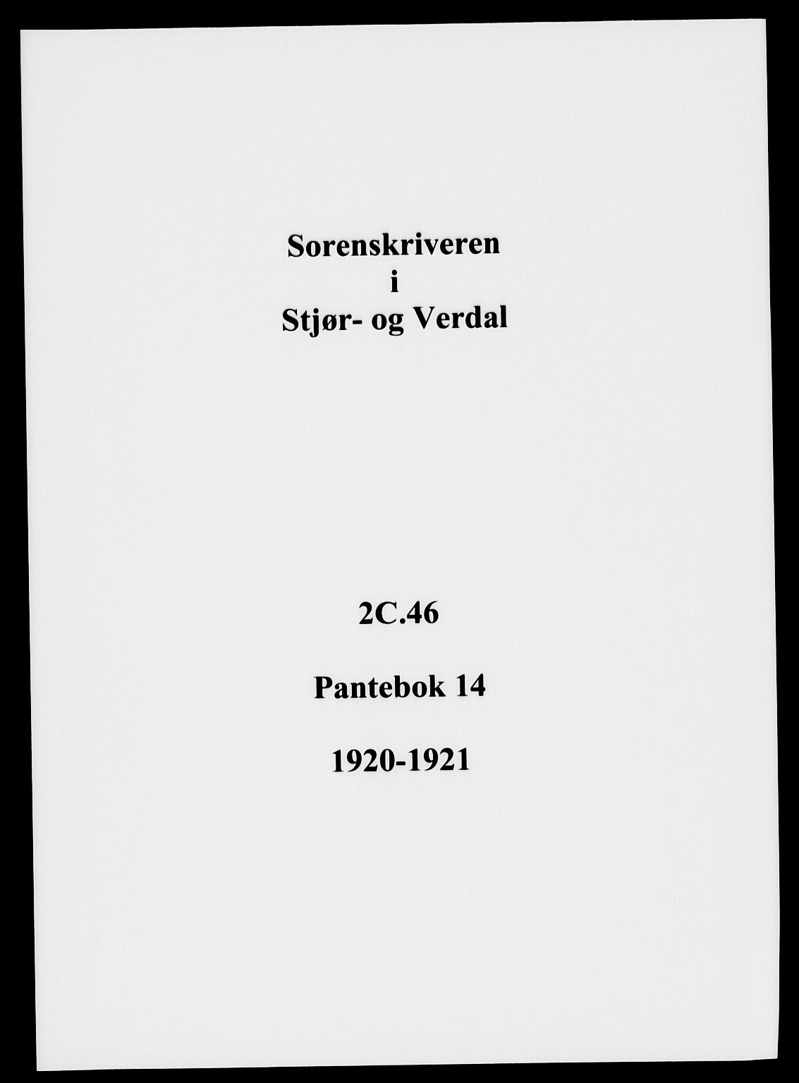 Stjør- og Verdal sorenskriveri, AV/SAT-A-4167/1/2/2C/L0046: Pantebok nr. 14, 1920-1921