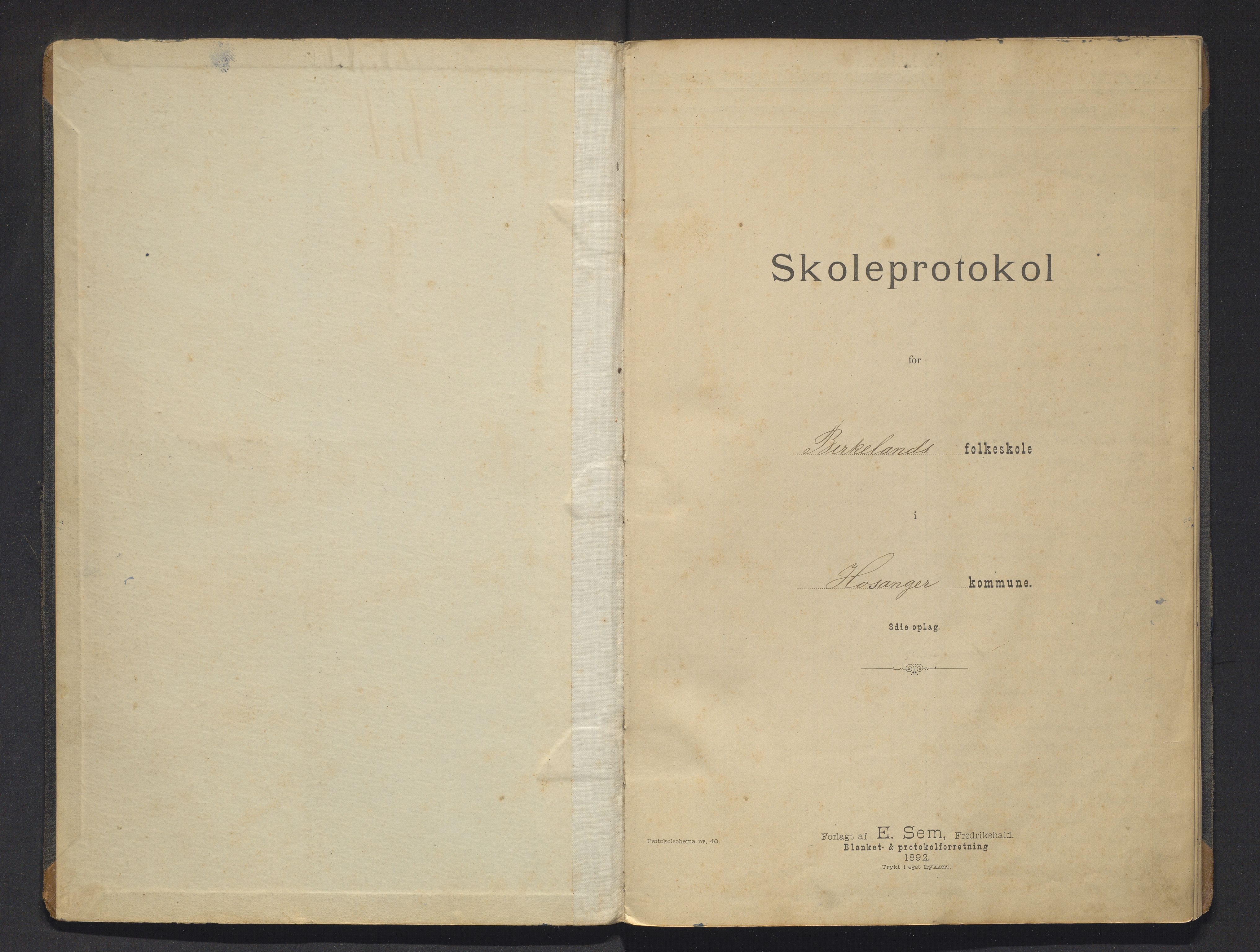 Hosanger kommune. Barneskulane, IKAH/1253a-231/F/Fa/L0020: Skuleprotokoll for Birkeland skule, 1893-1902