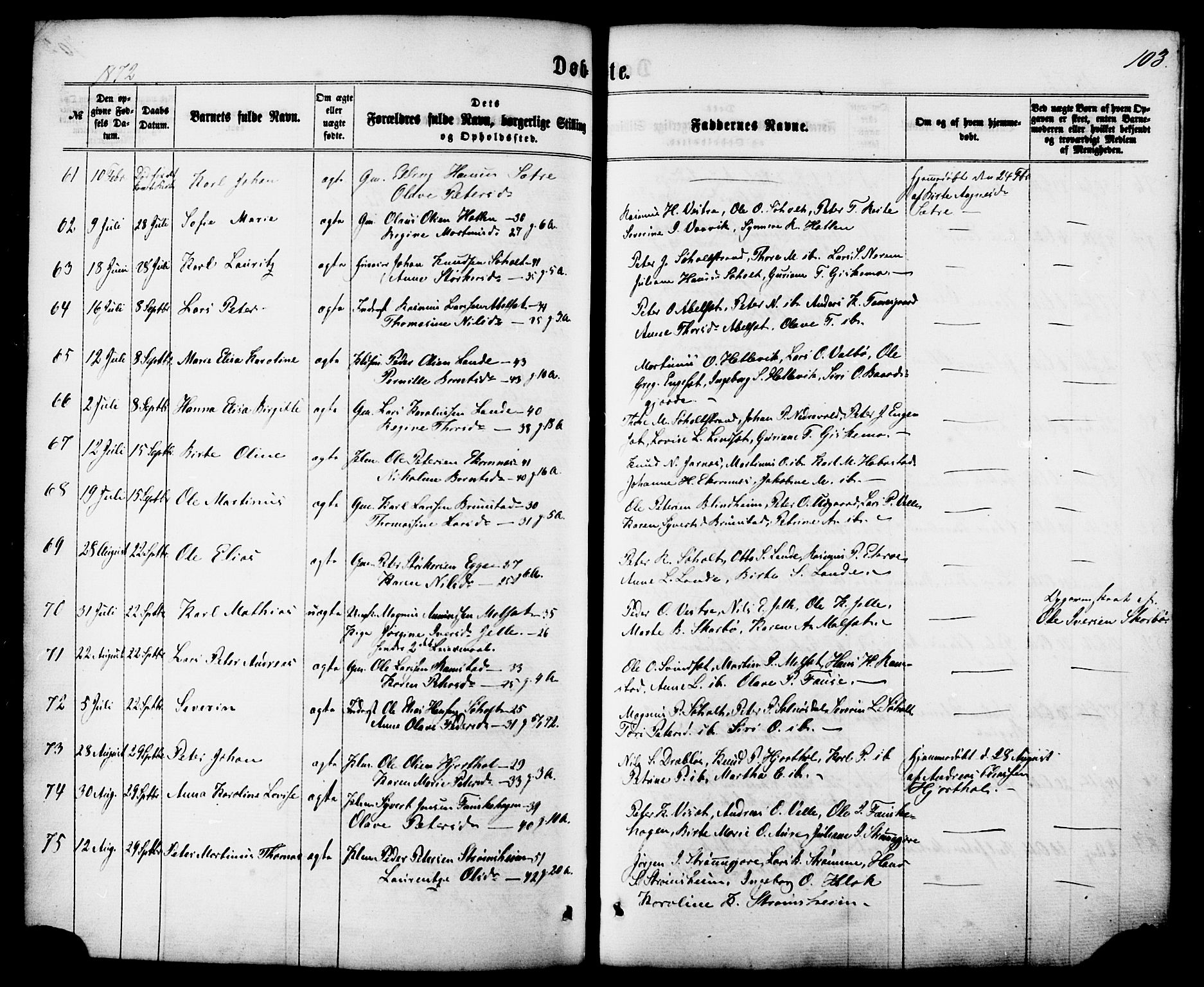 Ministerialprotokoller, klokkerbøker og fødselsregistre - Møre og Romsdal, AV/SAT-A-1454/522/L0314: Ministerialbok nr. 522A09, 1863-1877, s. 103