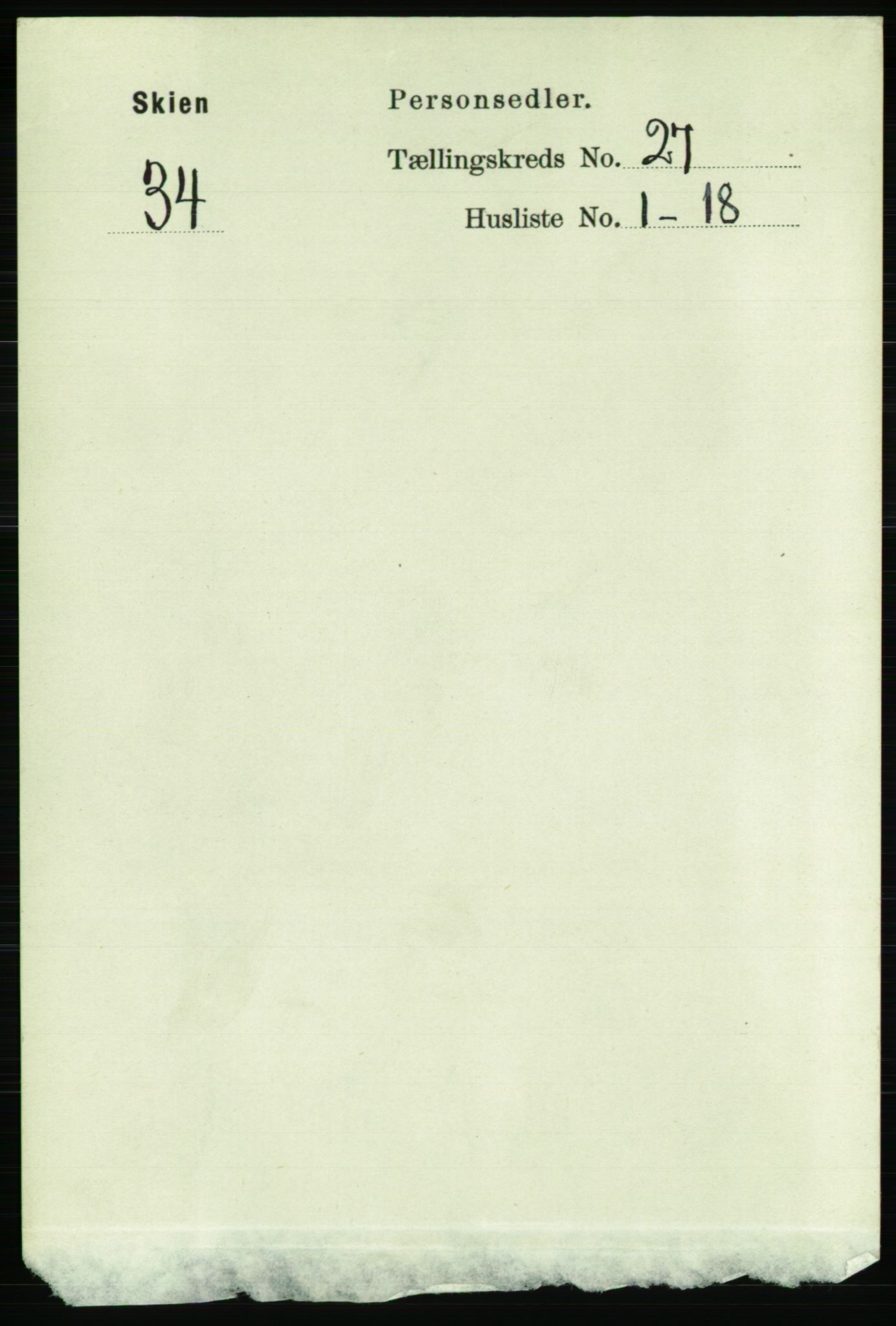 RA, Folketelling 1891 for 0806 Skien kjøpstad, 1891, s. 6333