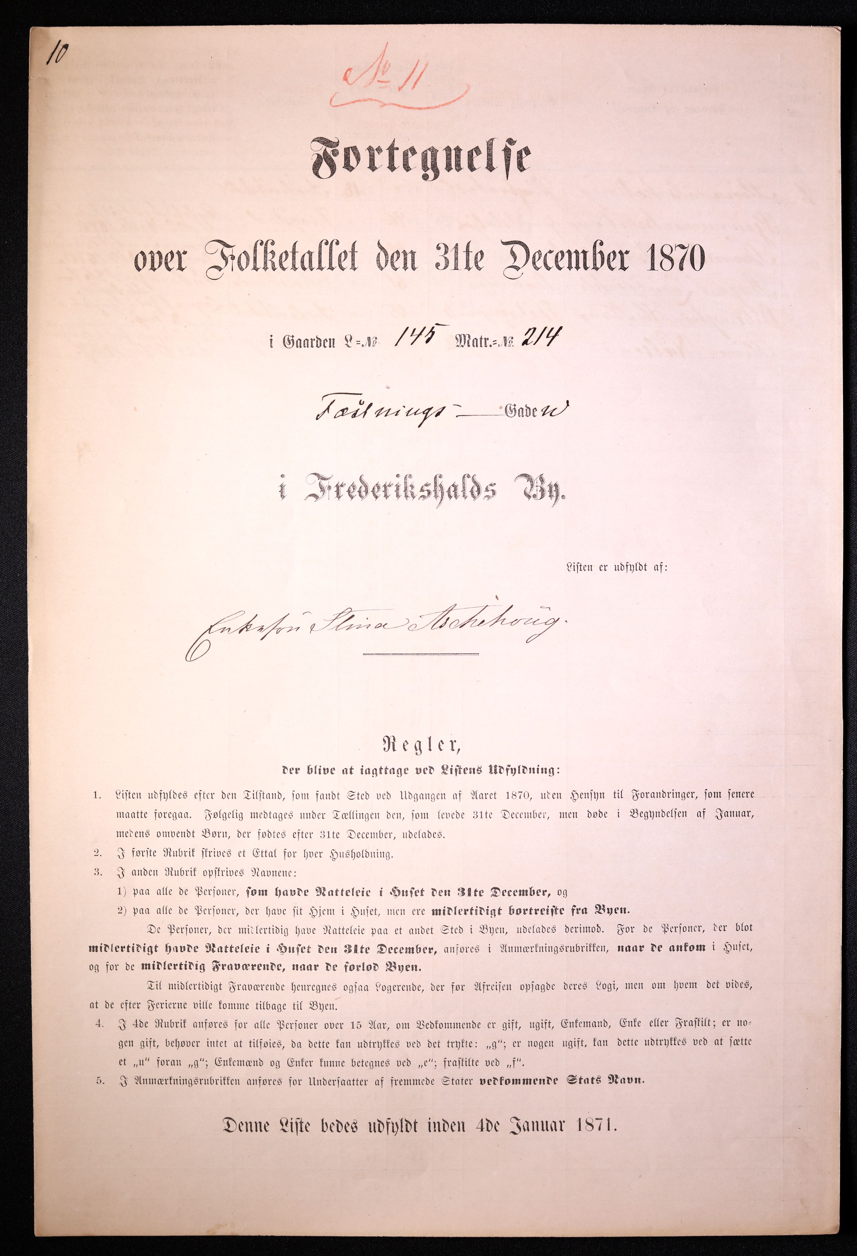 RA, Folketelling 1870 for 0101 Fredrikshald kjøpstad, 1870, s. 62