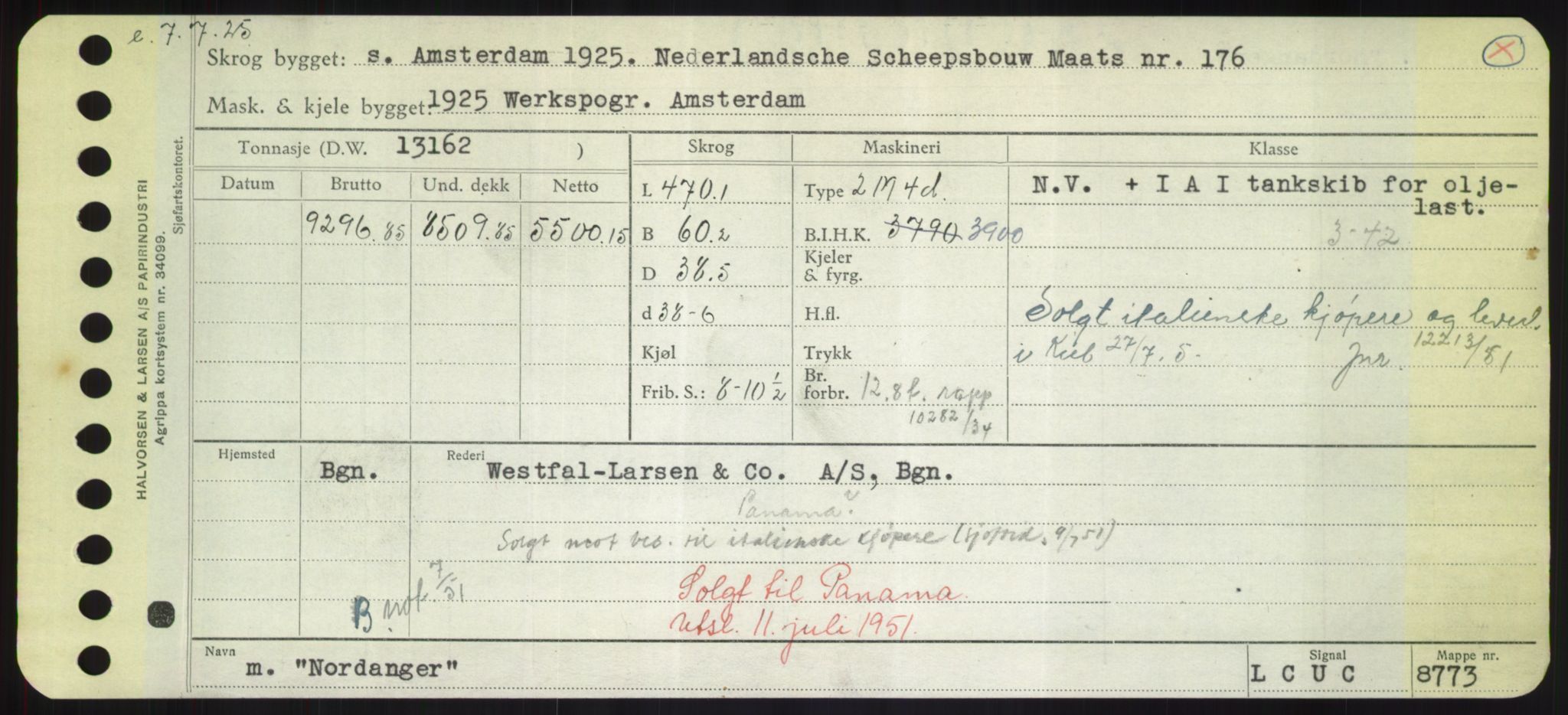 Sjøfartsdirektoratet med forløpere, Skipsmålingen, RA/S-1627/H/Hd/L0026: Fartøy, N-Norhol, s. 427