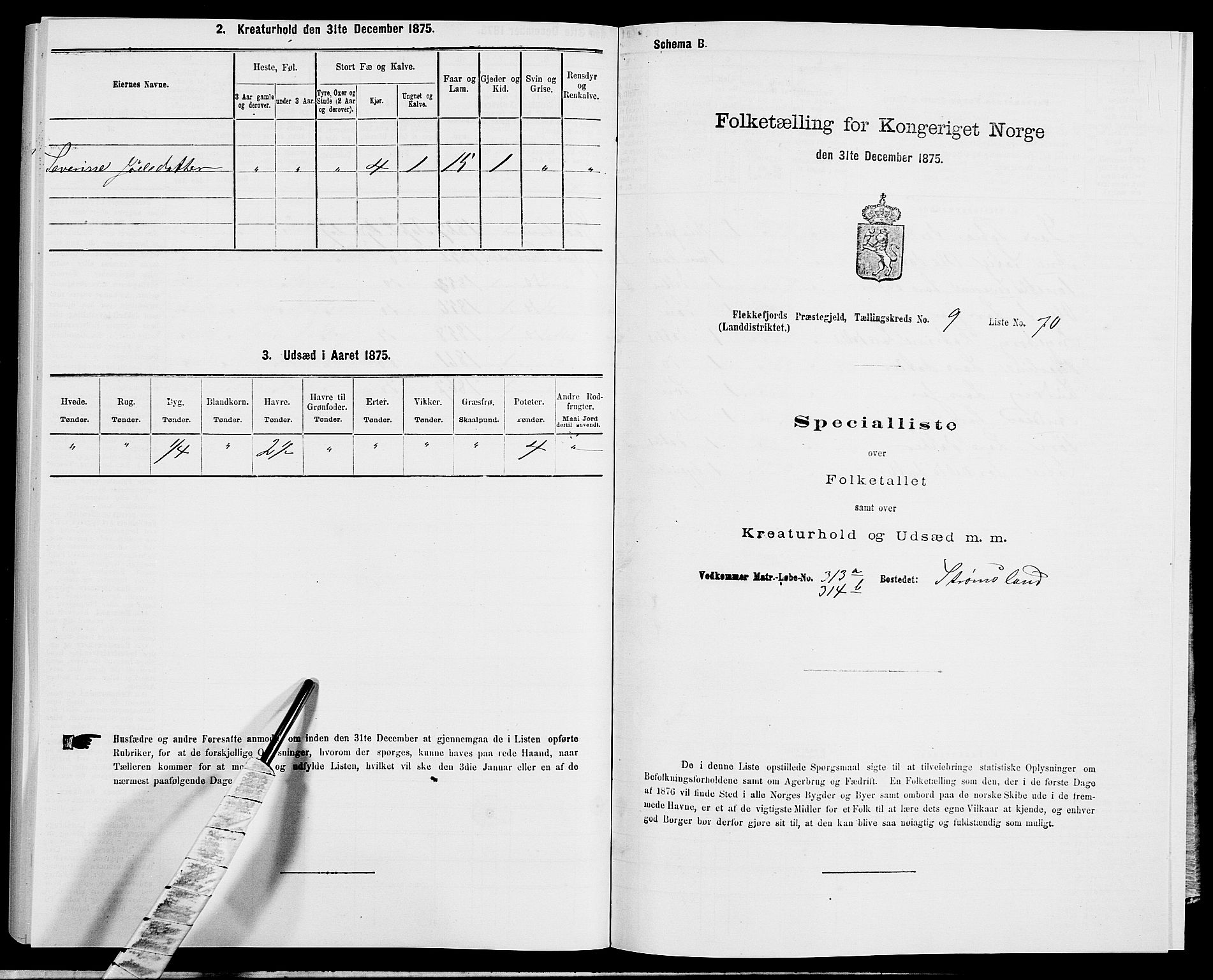 SAK, Folketelling 1875 for 1042L Flekkefjord prestegjeld, Nes sokn og Hidra sokn, 1875, s. 1213