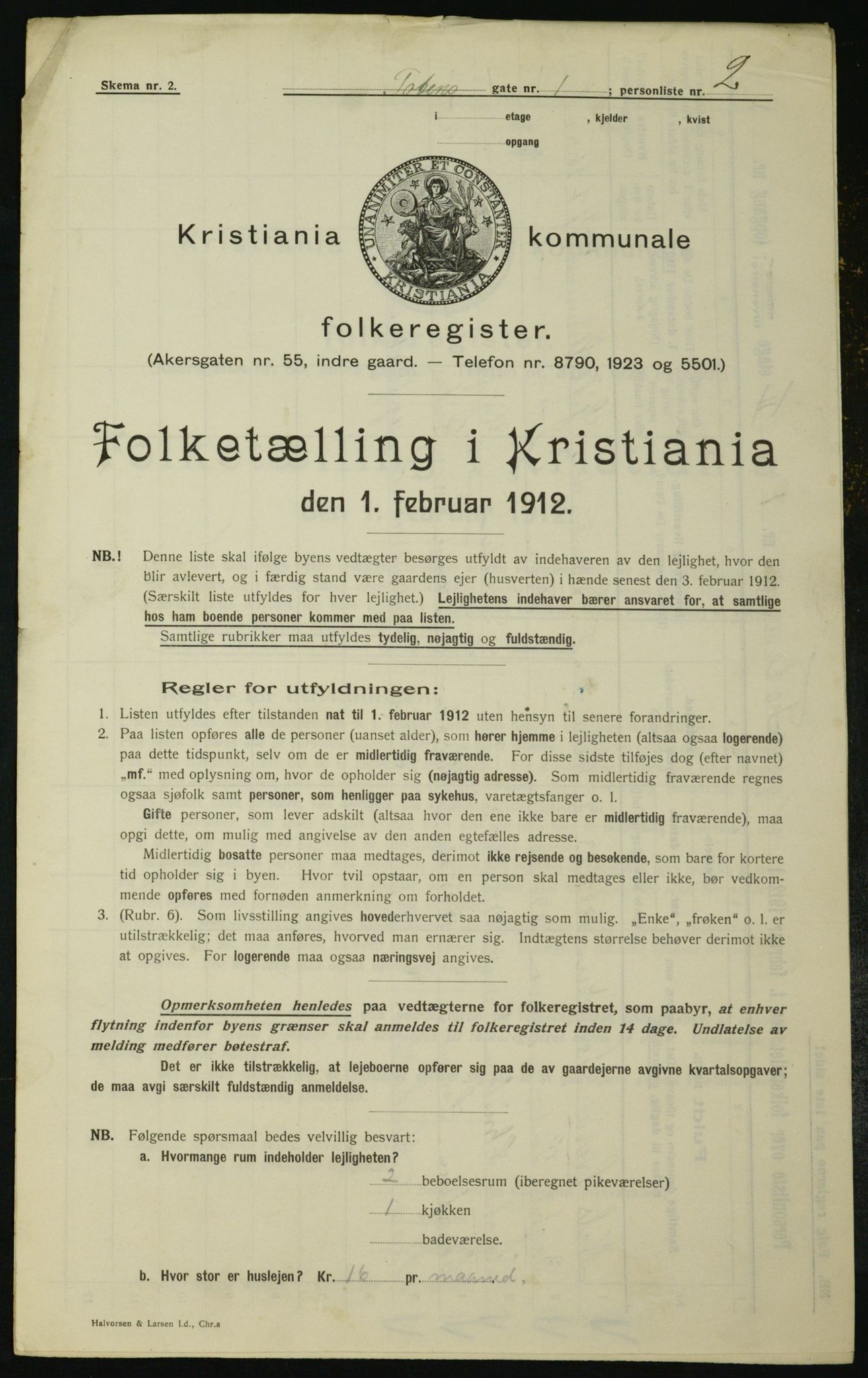 OBA, Kommunal folketelling 1.2.1912 for Kristiania, 1912, s. 115370