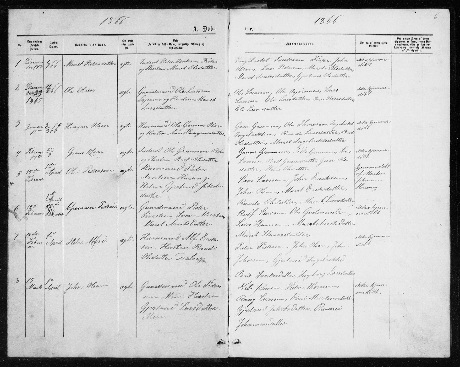 Ministerialprotokoller, klokkerbøker og fødselsregistre - Møre og Romsdal, AV/SAT-A-1454/597/L1064: Klokkerbok nr. 597C01, 1866-1898, s. 6