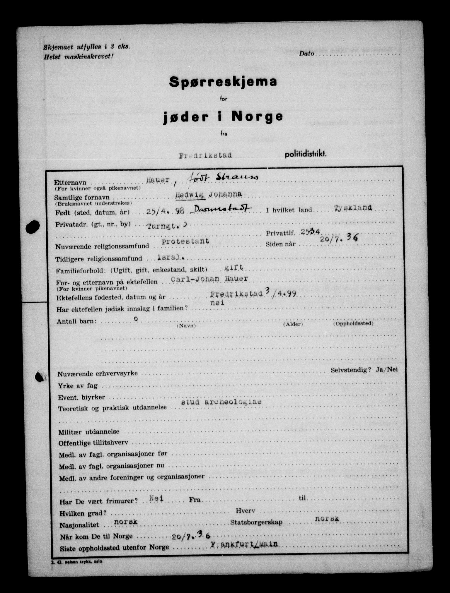 Statspolitiet - Hovedkontoret / Osloavdelingen, AV/RA-S-1329/G/Ga/L0012: Spørreskjema for jøder i Norge. 1: Aker 114- 207 (Levinson-Wozak) og 656 (Salomon). 2: Arendal-Hordaland. 3: Horten-Romerike.  , 1942, s. 478