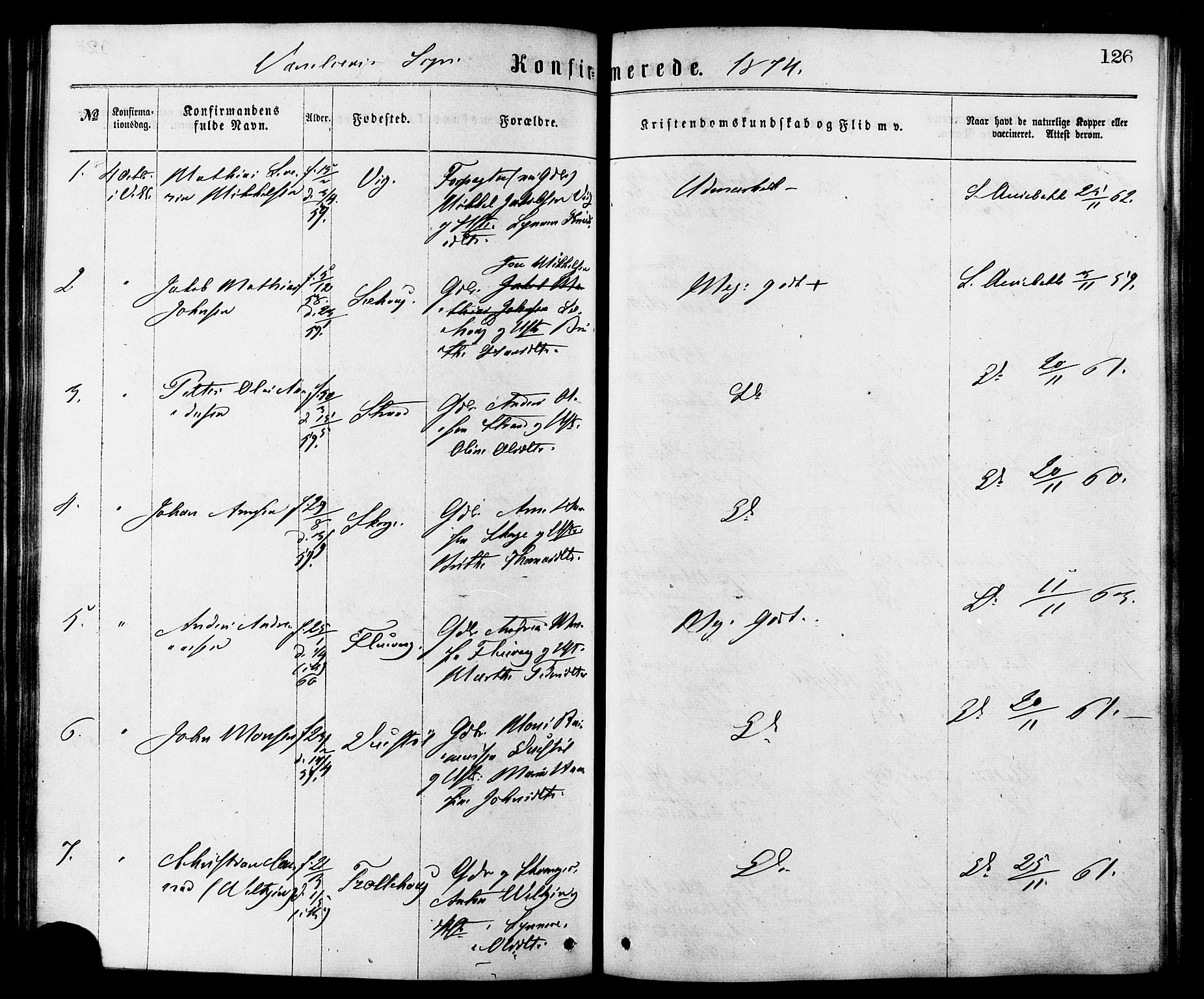 Ministerialprotokoller, klokkerbøker og fødselsregistre - Møre og Romsdal, AV/SAT-A-1454/501/L0007: Ministerialbok nr. 501A07, 1868-1884, s. 126