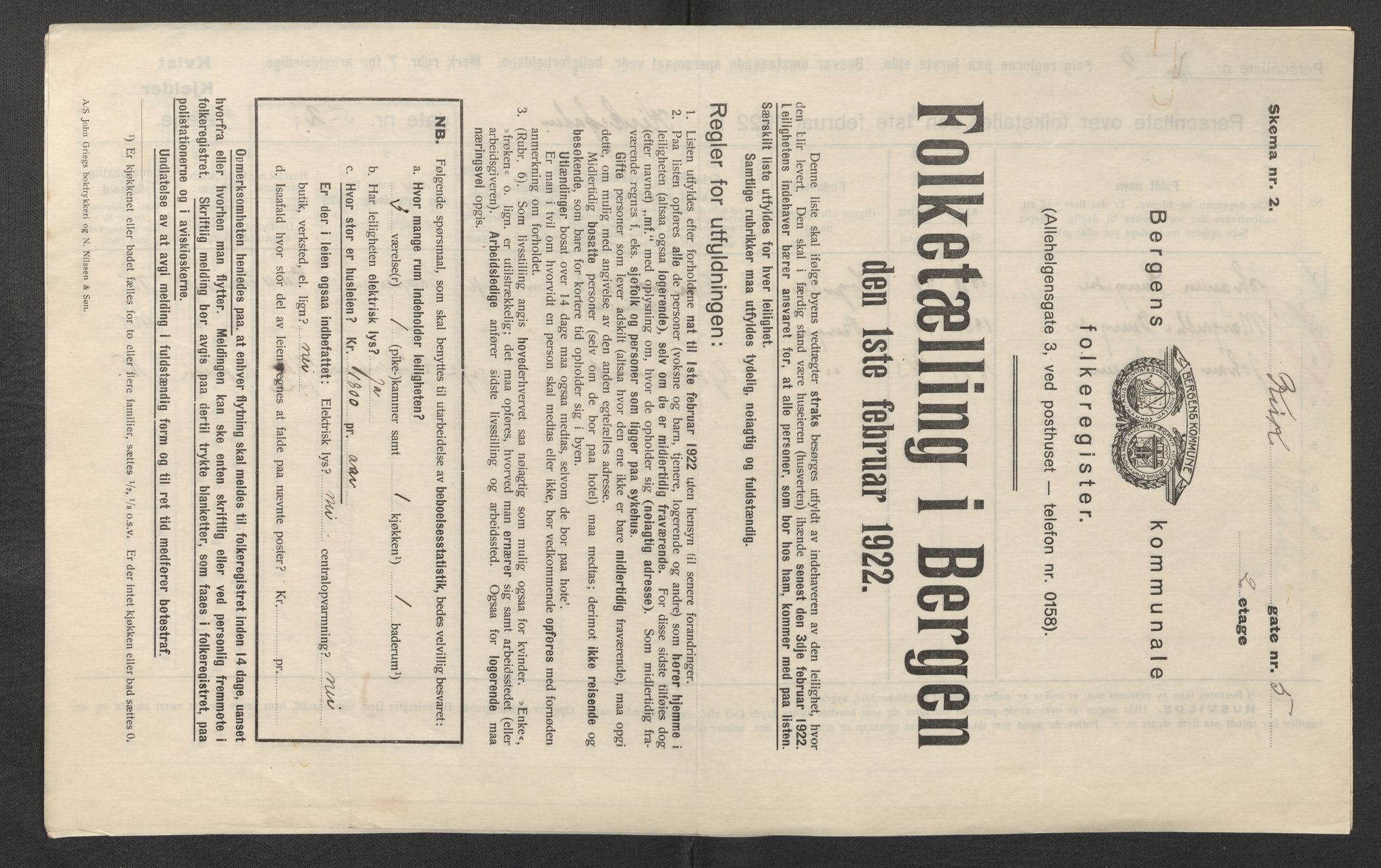 SAB, Kommunal folketelling 1922 for Bergen kjøpstad, 1922, s. 18064
