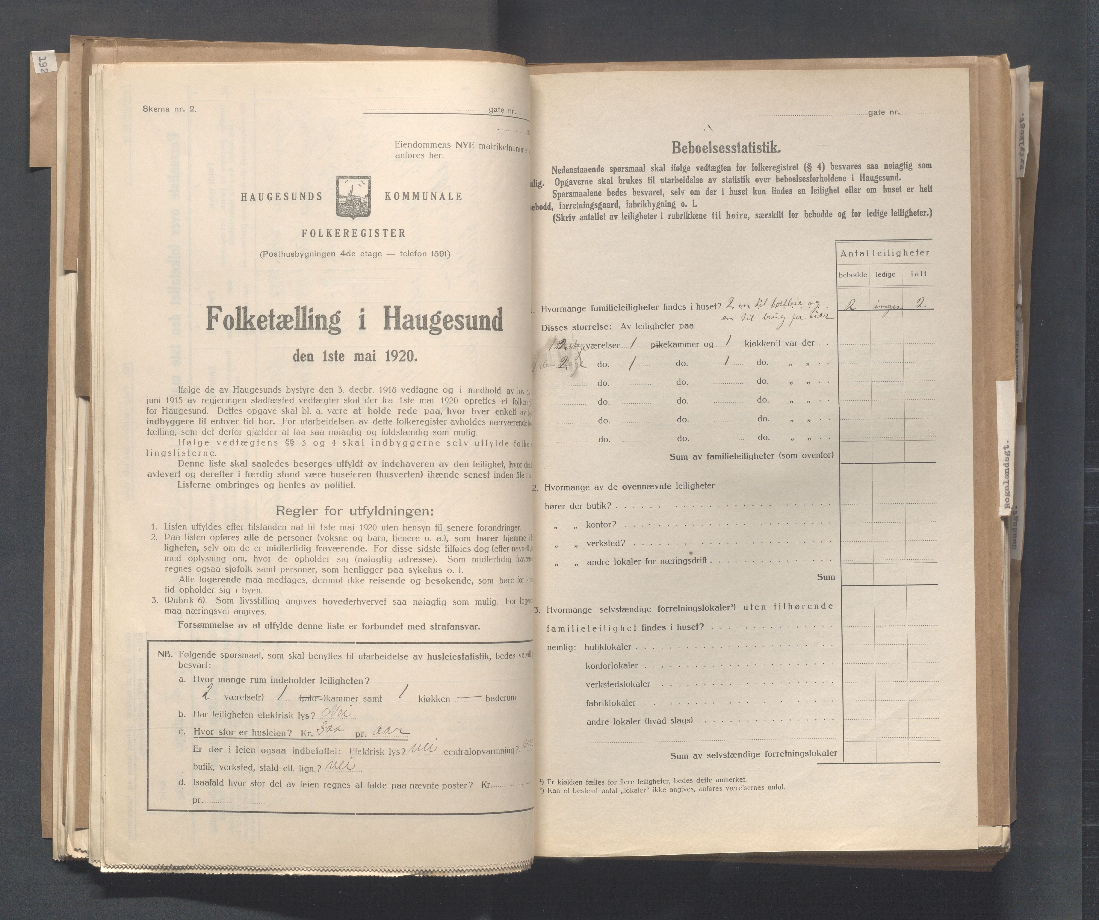 IKAR, Kommunal folketelling 1.5.1920 for Haugesund, 1920, s. 3096