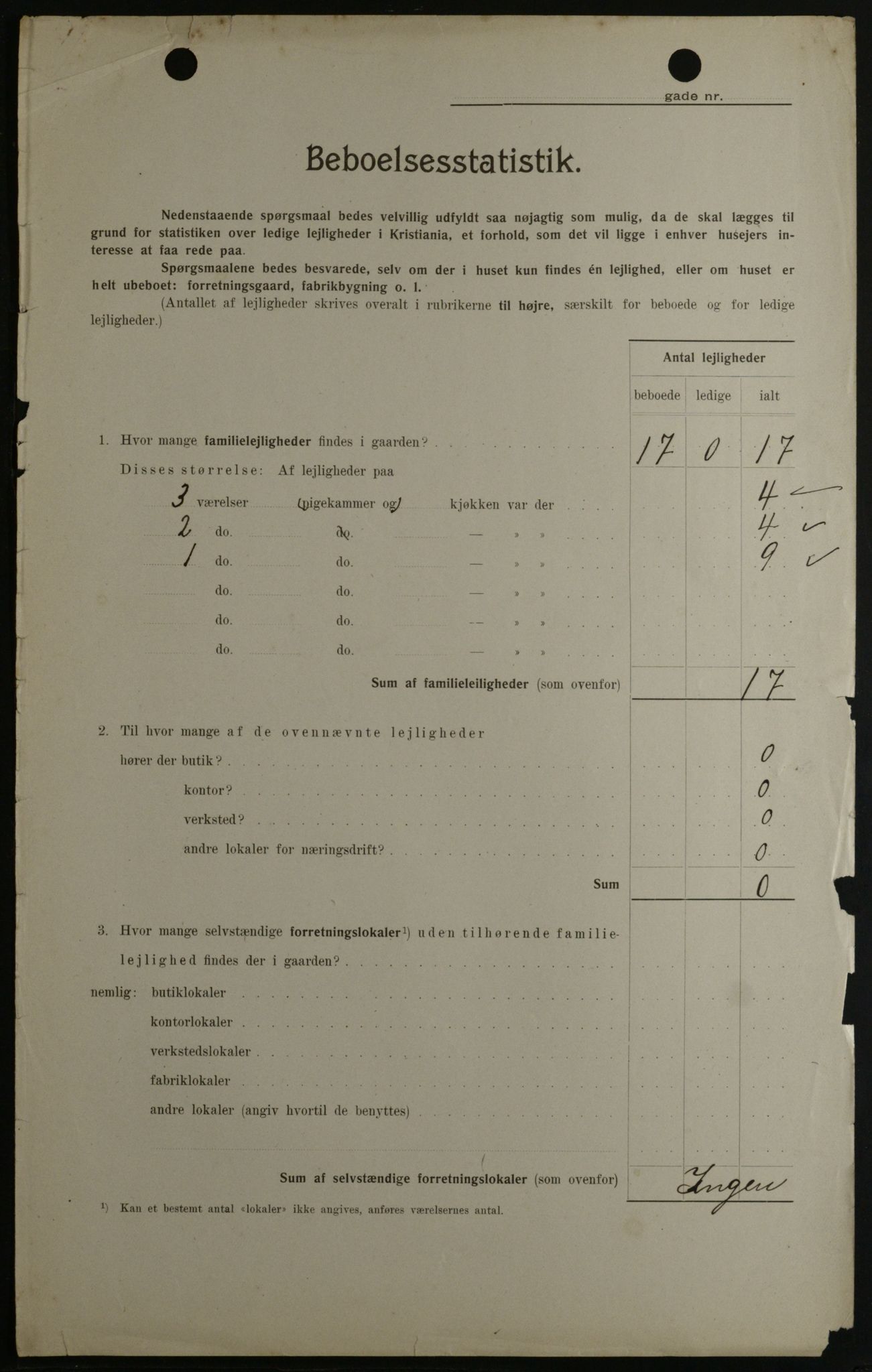 OBA, Kommunal folketelling 1.2.1908 for Kristiania kjøpstad, 1908, s. 72525