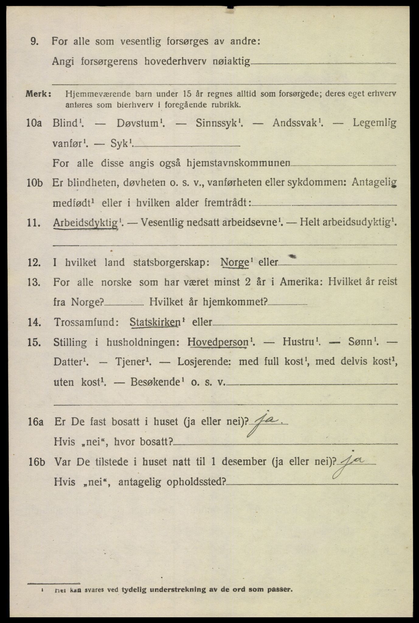 SAK, Folketelling 1920 for 1029 Sør-Audnedal herred, 1920, s. 1612