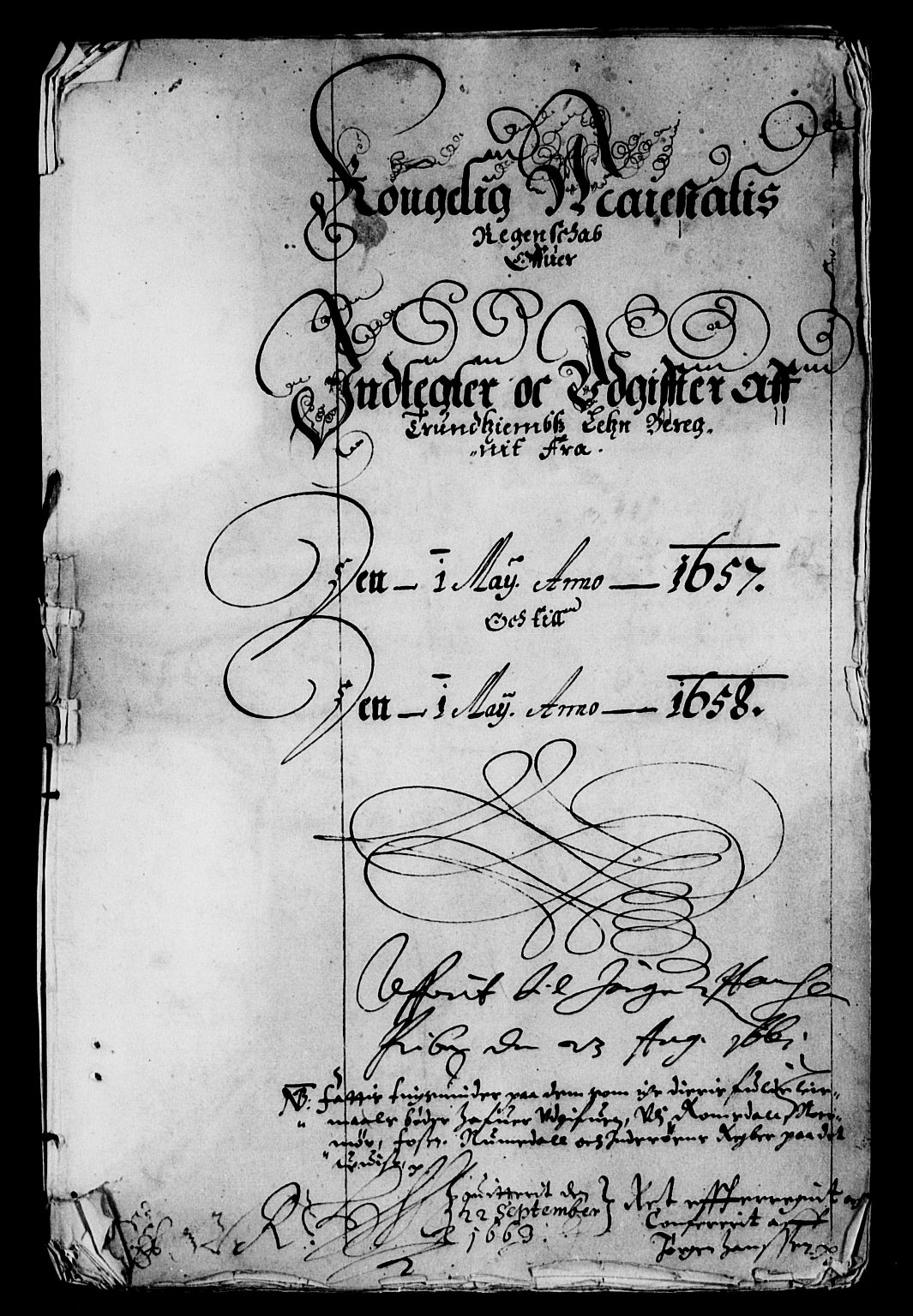 Rentekammeret inntil 1814, Reviderte regnskaper, Lensregnskaper, AV/RA-EA-5023/R/Rb/Rbw/L0128: Trondheim len, 1656-1658