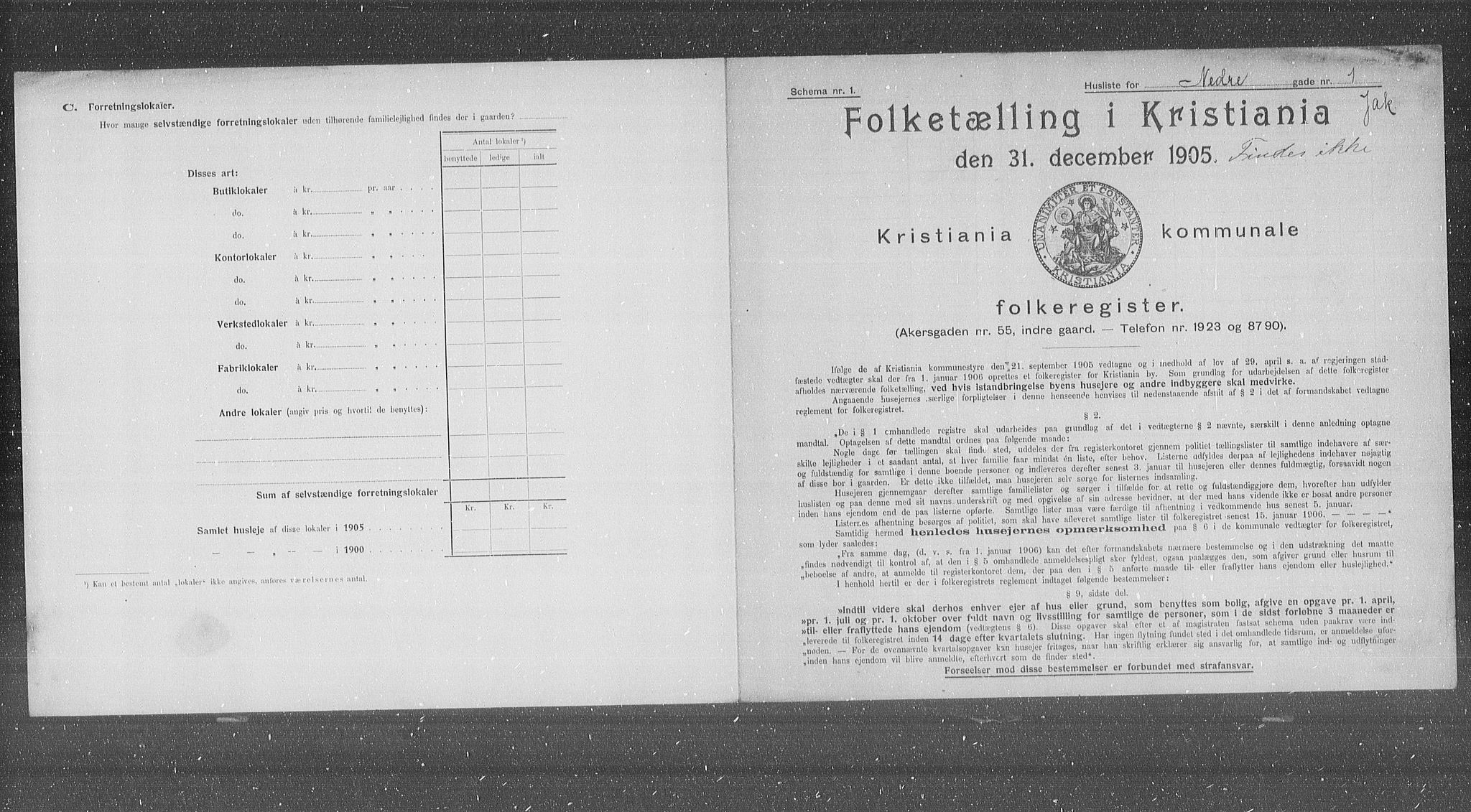 OBA, Kommunal folketelling 31.12.1905 for Kristiania kjøpstad, 1905, s. 36321