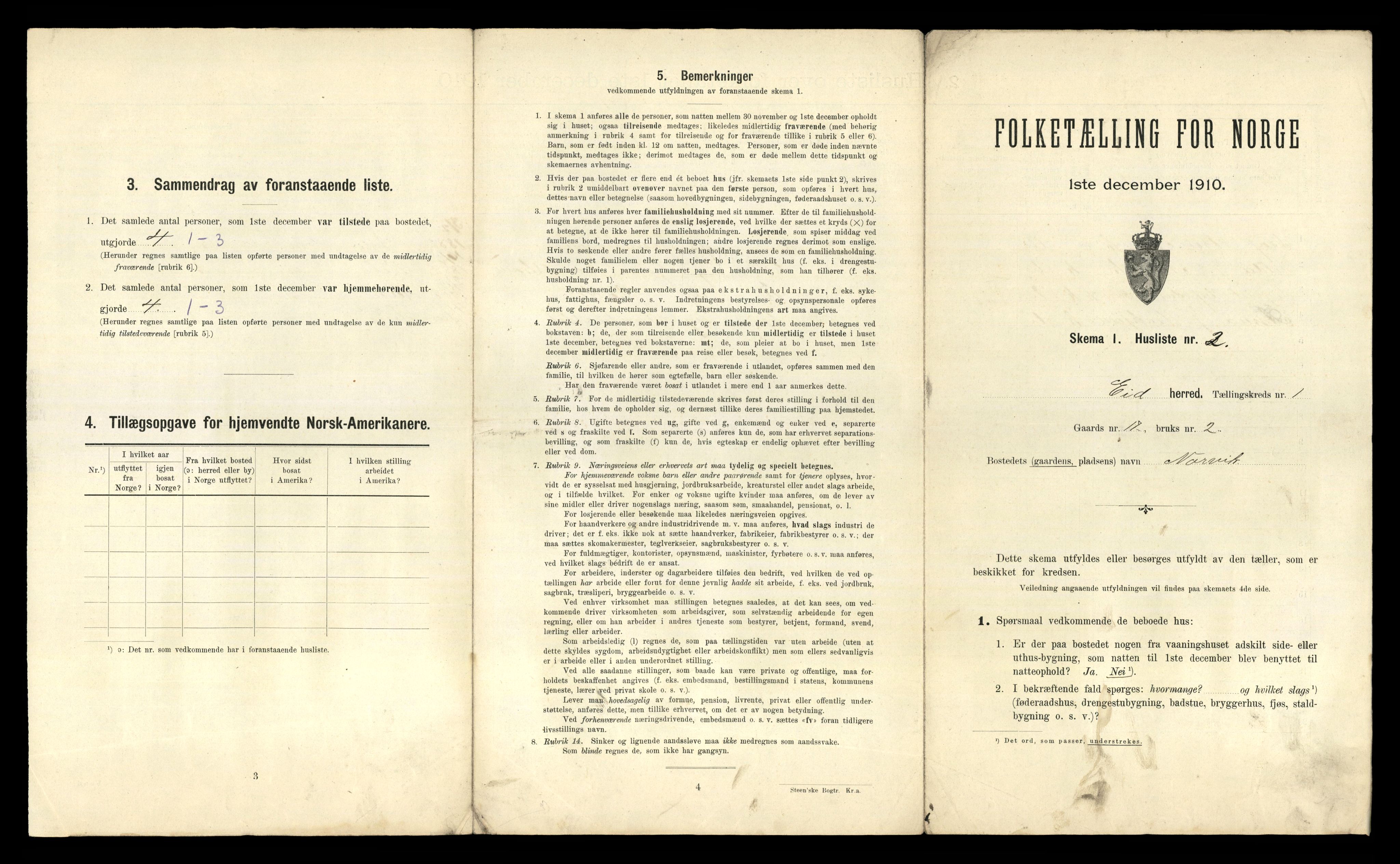RA, Folketelling 1910 for 1538 Eid herred, 1910, s. 16