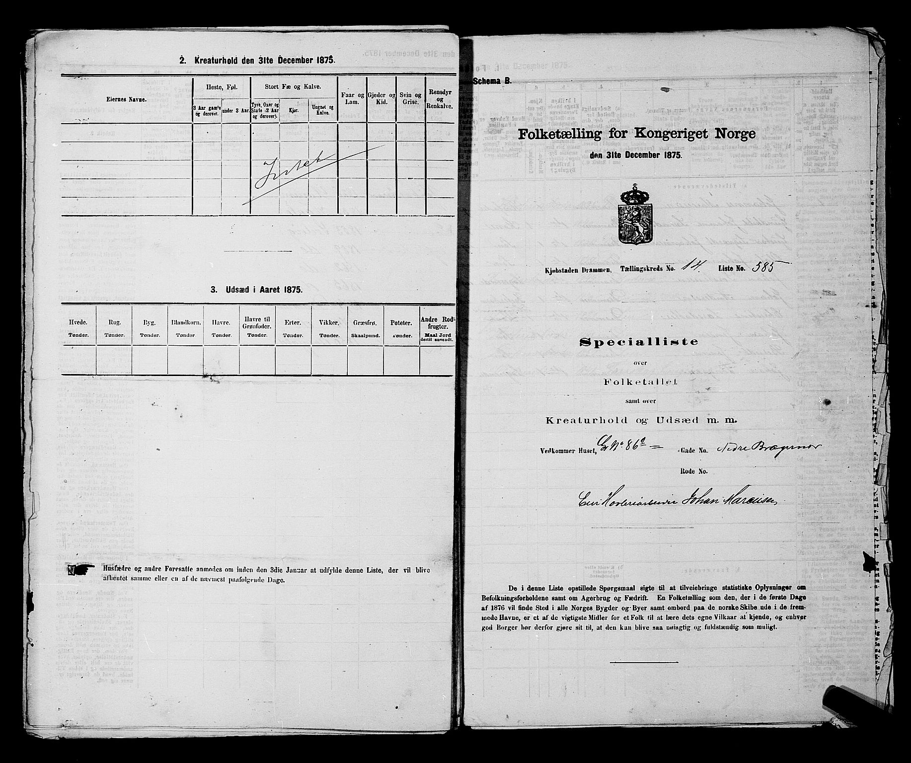 SAKO, Folketelling 1875 for 0602 Drammen kjøpstad, 1875, s. 1612