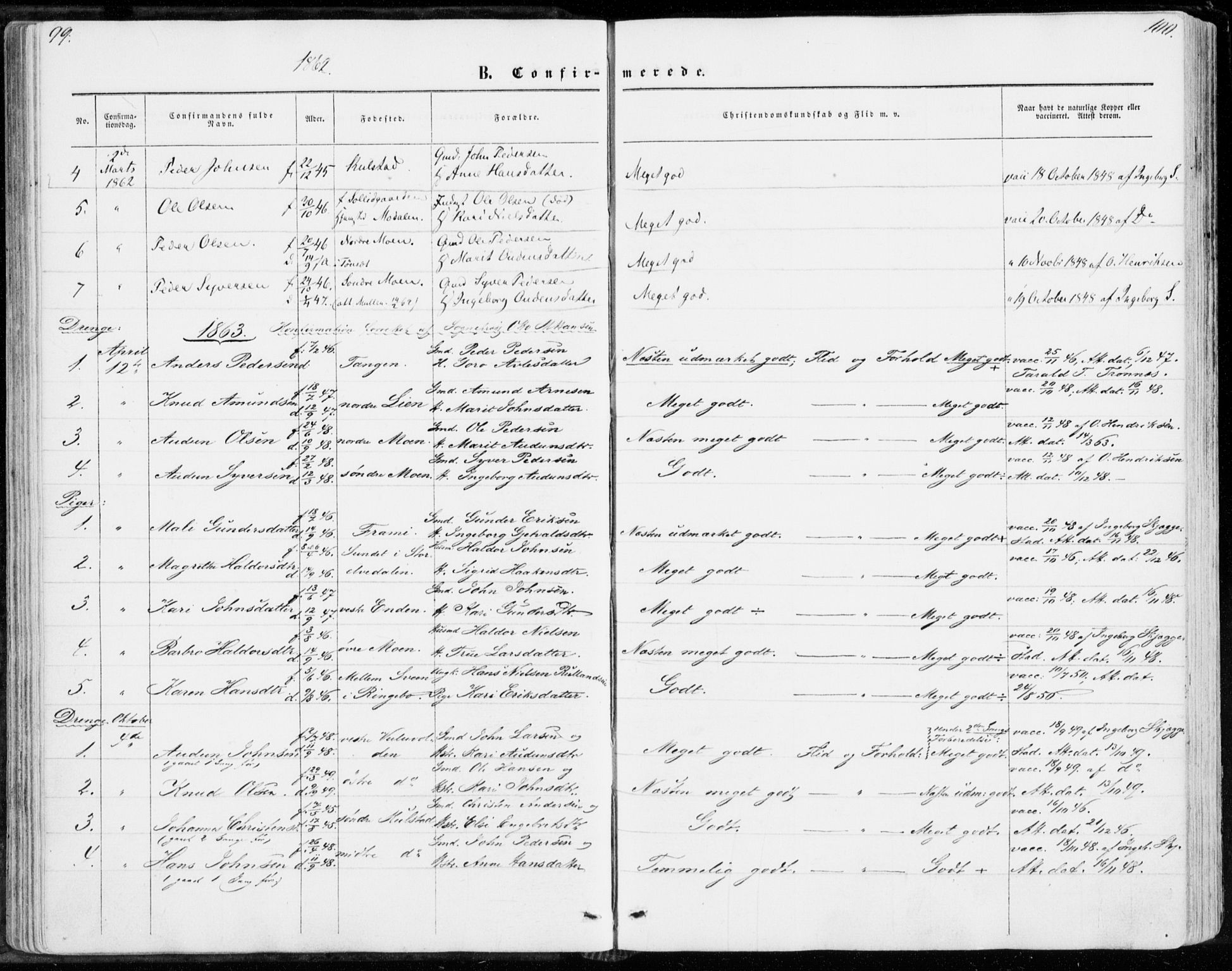 Sollia prestekontor, AV/SAH-PREST-050/H/Ha/Haa/L0001: Ministerialbok nr. 1, 1856-1885, s. 99-100