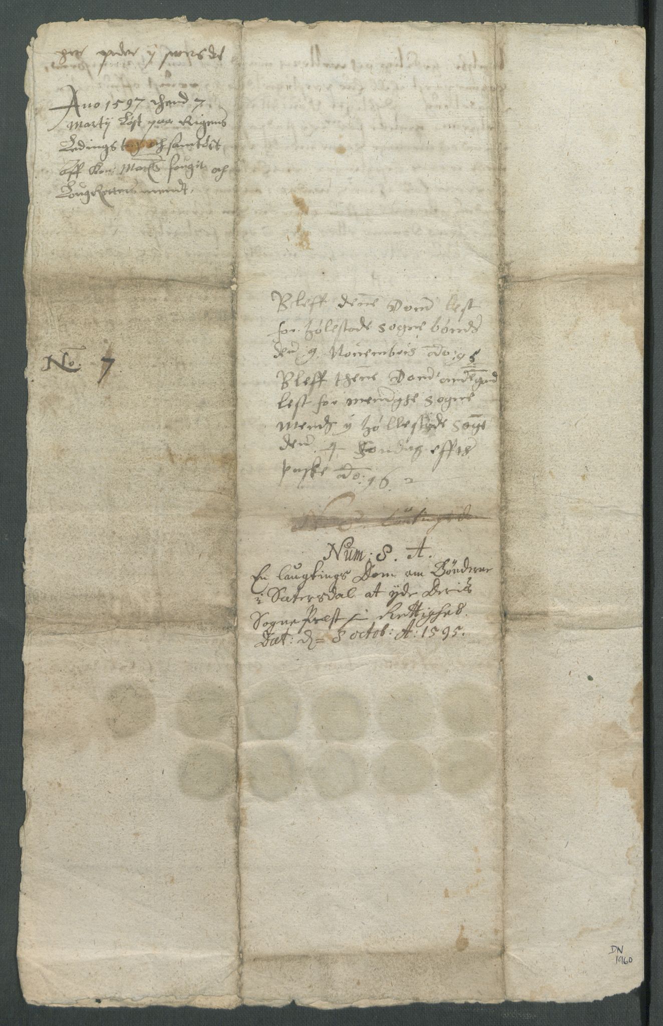Riksarkivets diplomsamling, AV/RA-EA-5965/F02/L0100: Dokumenter, 1595, s. 51