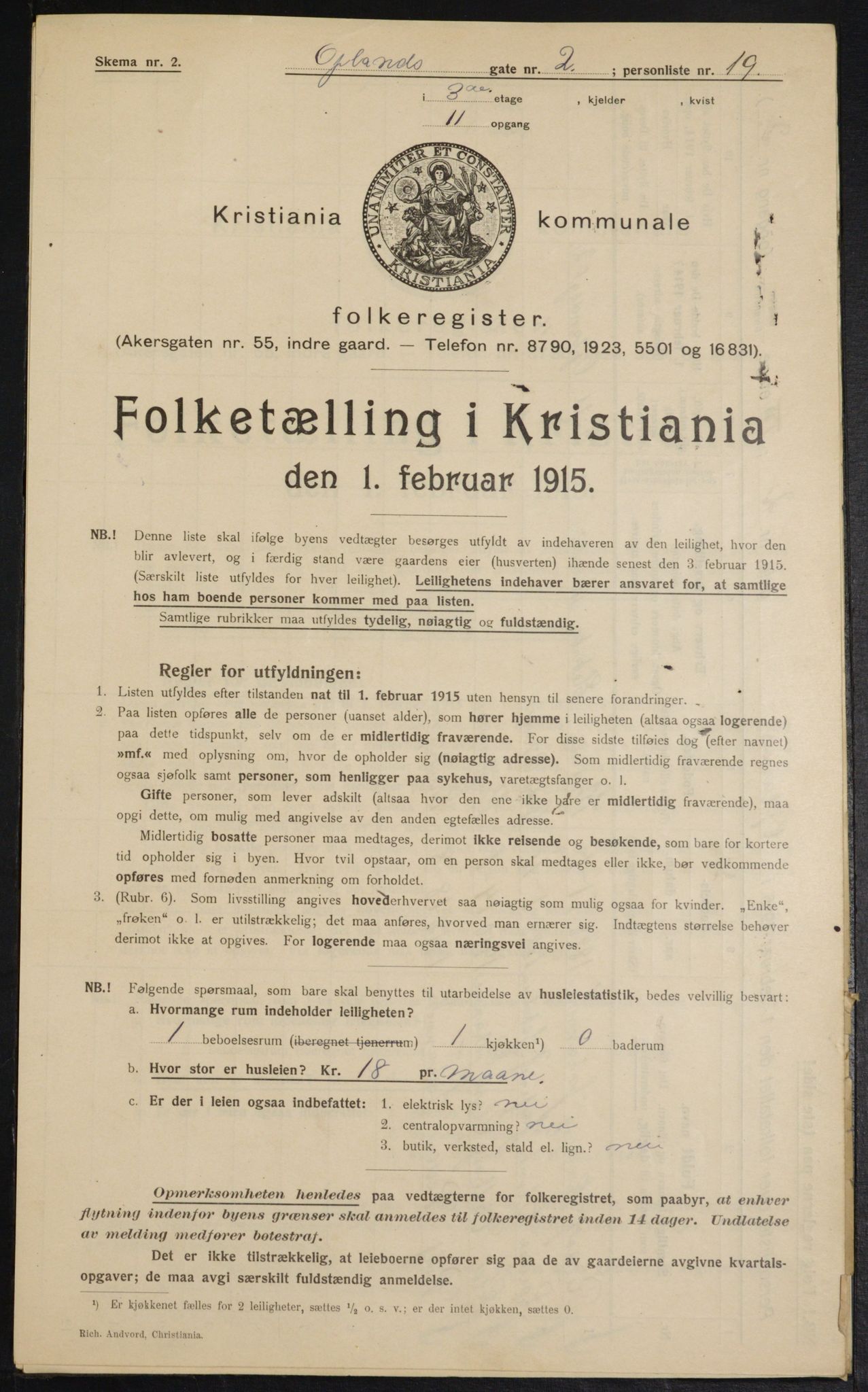 OBA, Kommunal folketelling 1.2.1915 for Kristiania, 1915, s. 75250