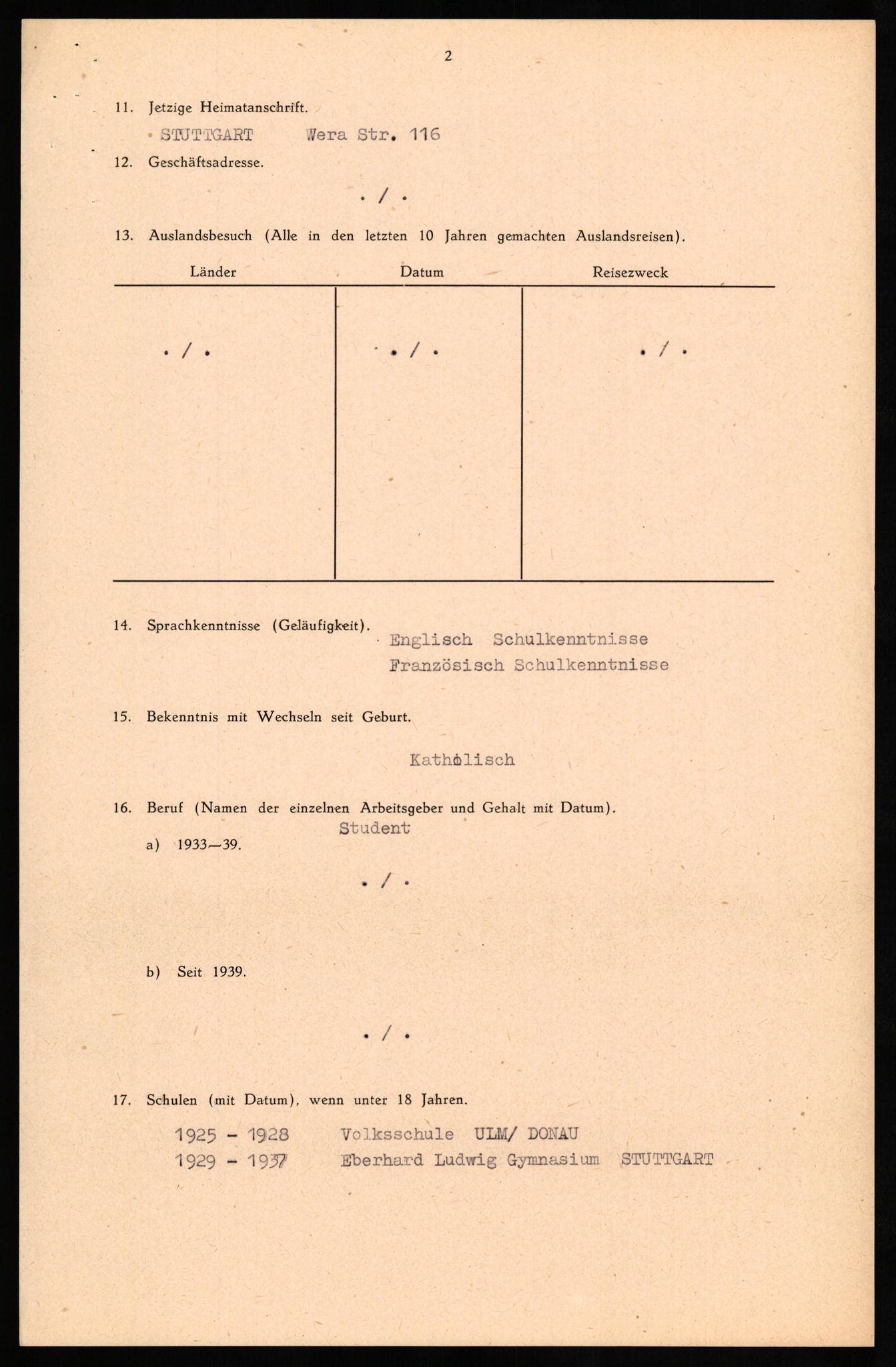 Forsvaret, Forsvarets overkommando II, AV/RA-RAFA-3915/D/Db/L0029: CI Questionaires. Tyske okkupasjonsstyrker i Norge. Tyskere., 1945-1946, s. 100