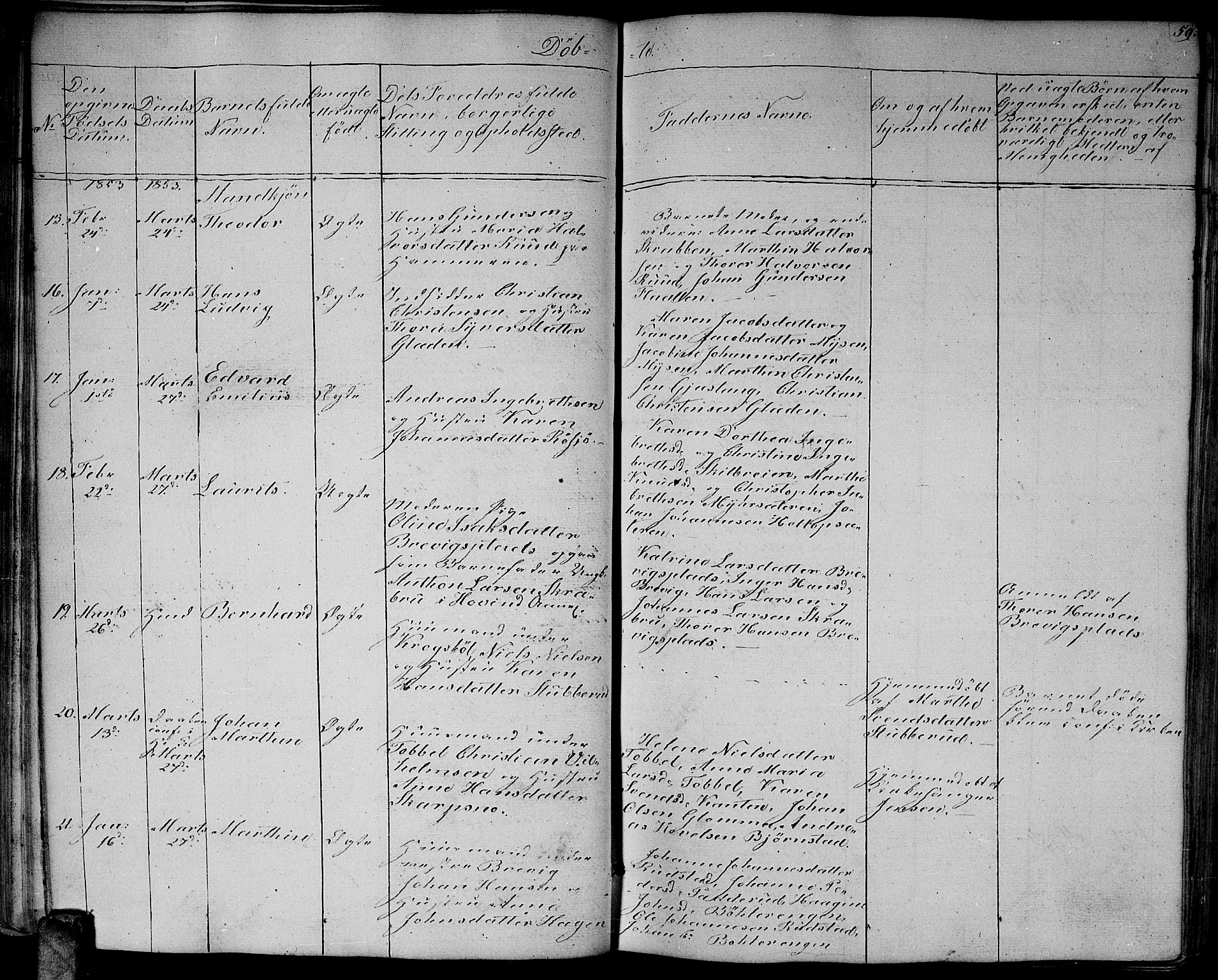 Enebakk prestekontor Kirkebøker, SAO/A-10171c/G/Ga/L0004: Klokkerbok nr. I 4, 1850-1866, s. 59