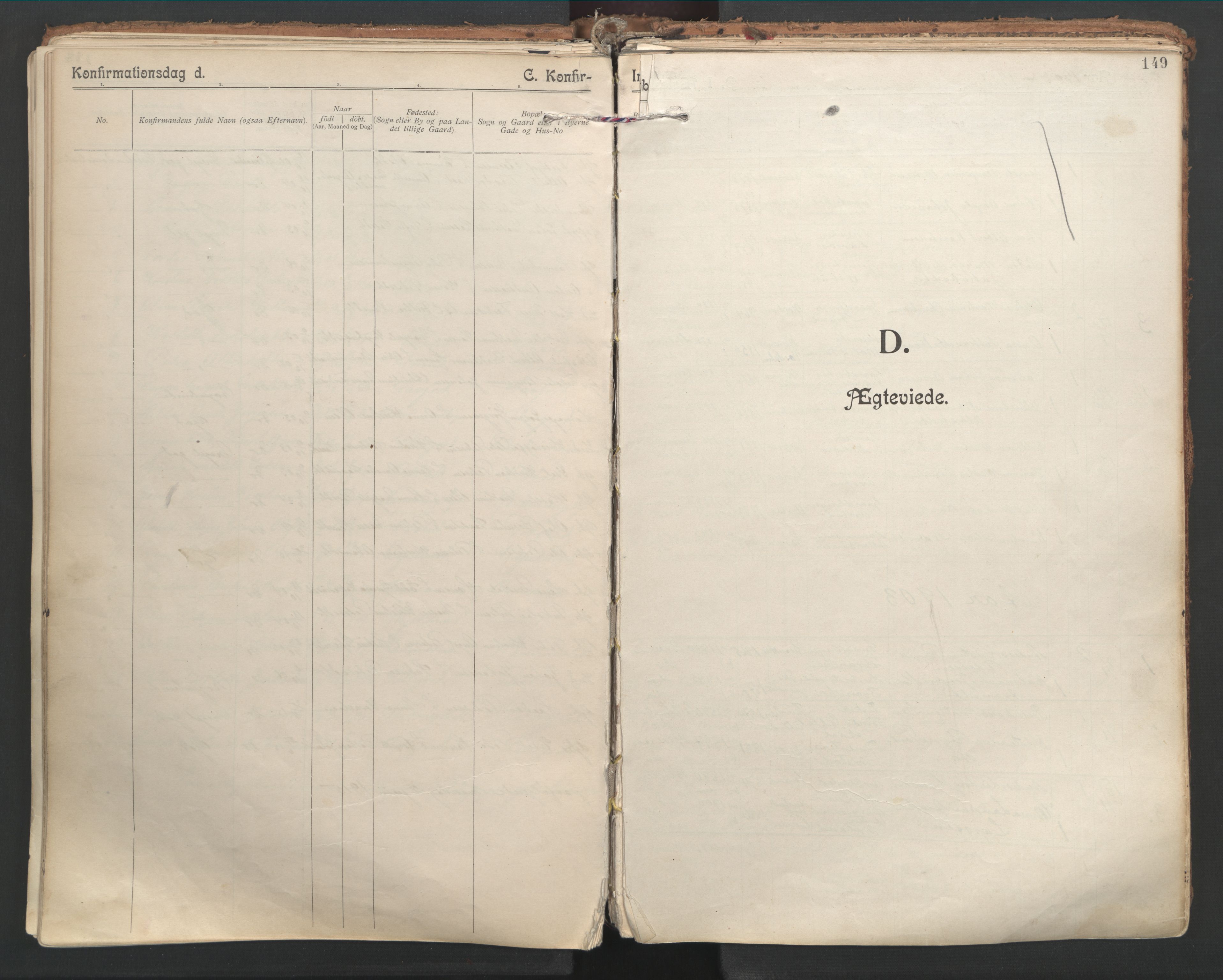 Ministerialprotokoller, klokkerbøker og fødselsregistre - Nordland, AV/SAT-A-1459/846/L0647: Ministerialbok nr. 846A05, 1902-1915, s. 149