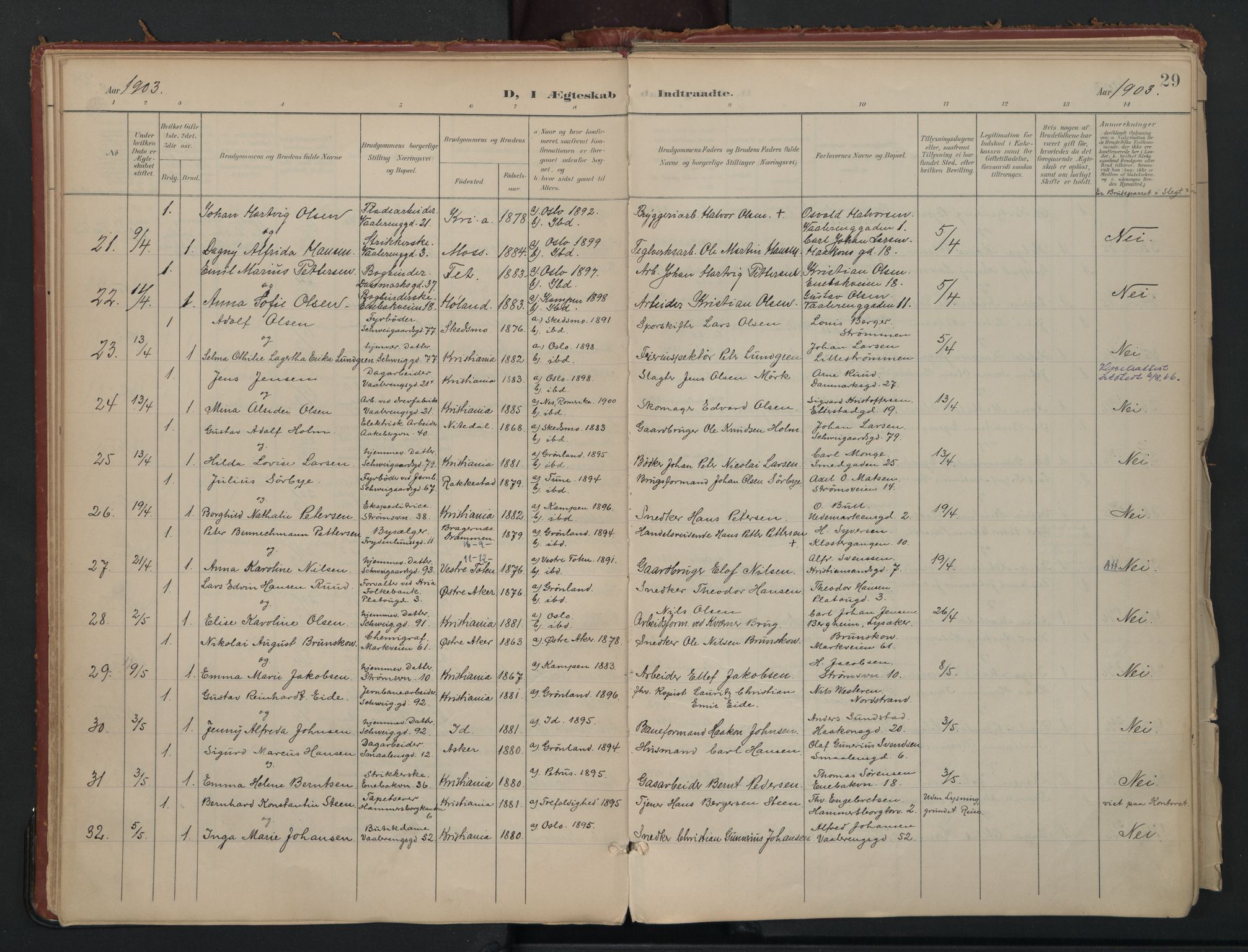 Vålerengen prestekontor Kirkebøker, AV/SAO-A-10878/F/Fa/L0002: Ministerialbok nr. 2, 1899-1924, s. 29