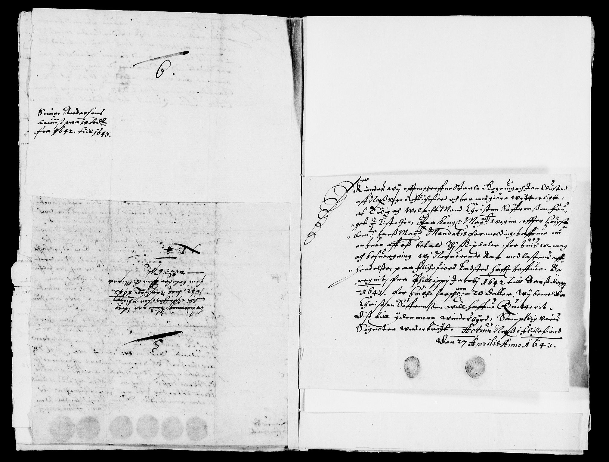 Rentekammeret inntil 1814, Reviderte regnskaper, Lensregnskaper, AV/RA-EA-5023/R/Rb/Rbr/L0014: Lista len, 1641-1644