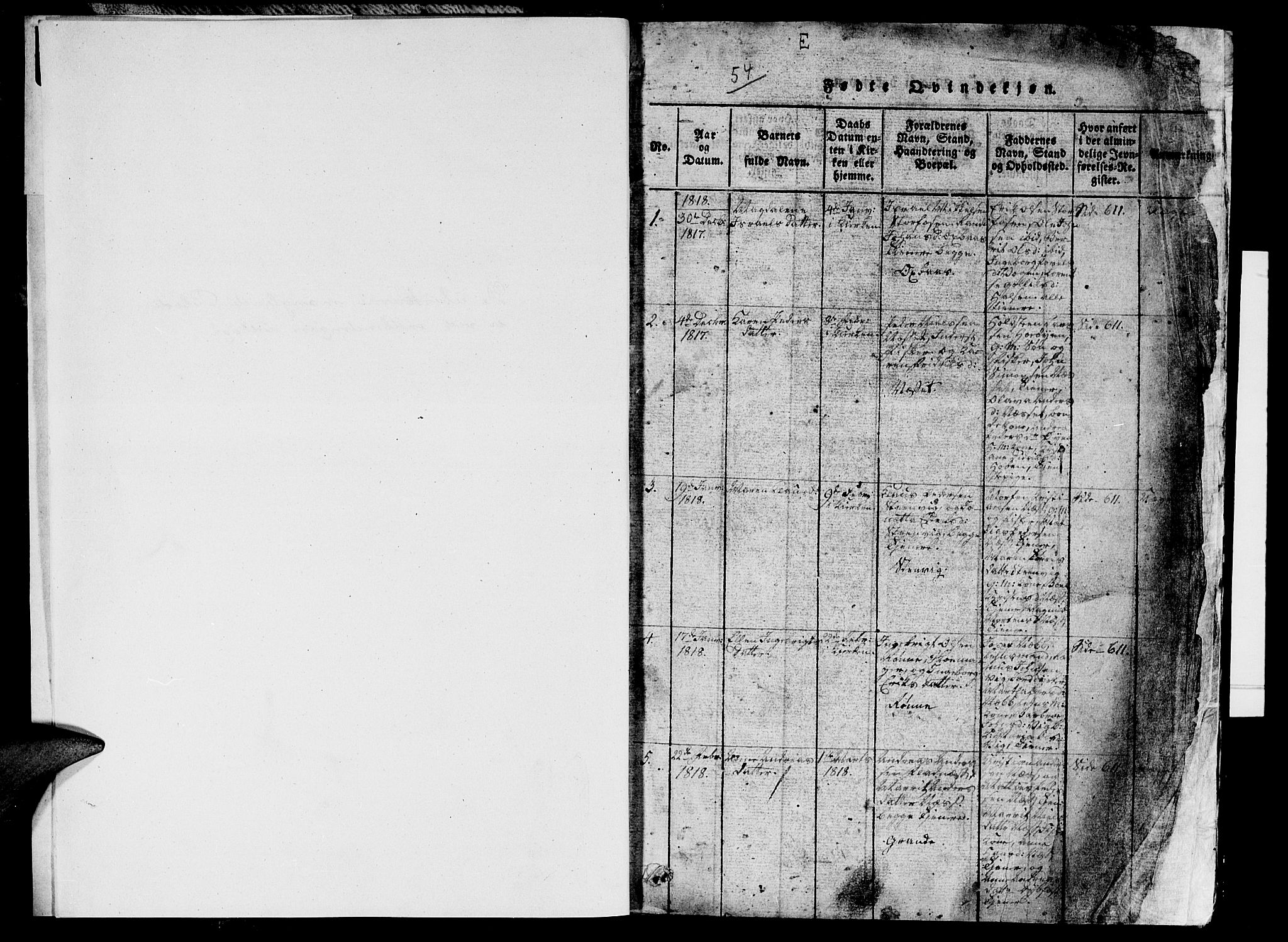 Ministerialprotokoller, klokkerbøker og fødselsregistre - Sør-Trøndelag, AV/SAT-A-1456/659/L0744: Klokkerbok nr. 659C01, 1818-1825, s. 0-1