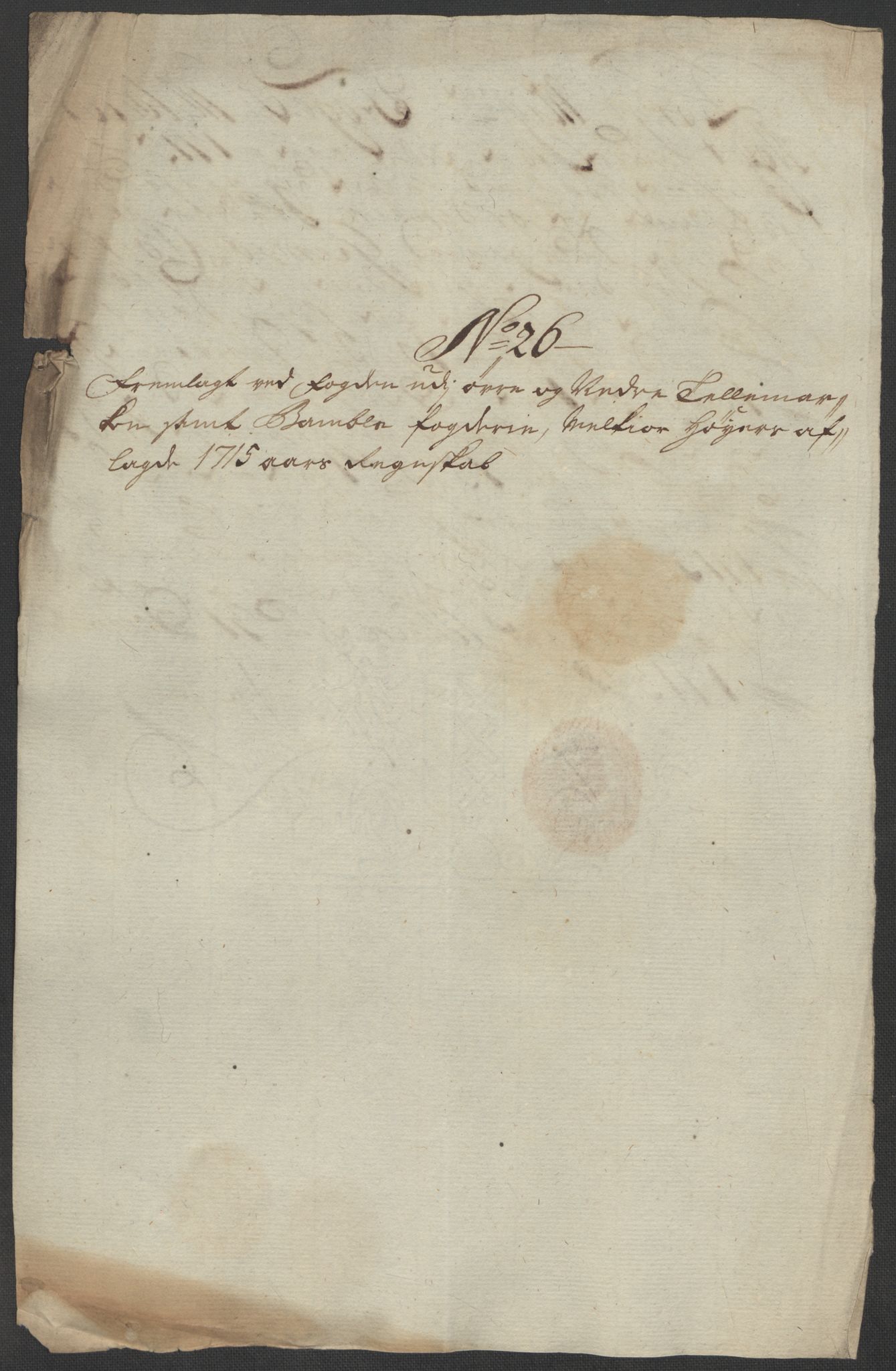 Rentekammeret inntil 1814, Reviderte regnskaper, Fogderegnskap, AV/RA-EA-4092/R36/L2127: Fogderegnskap Øvre og Nedre Telemark og Bamble, 1715, s. 275