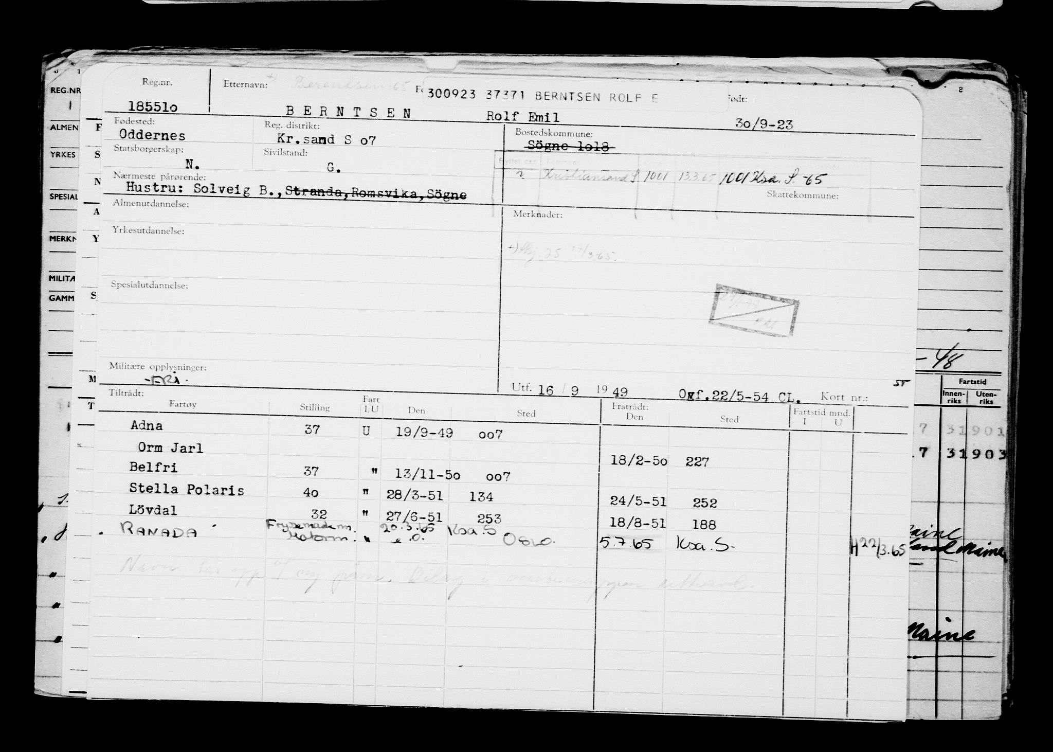 Direktoratet for sjømenn, AV/RA-S-3545/G/Gb/L0223: Hovedkort, 1923, s. 466