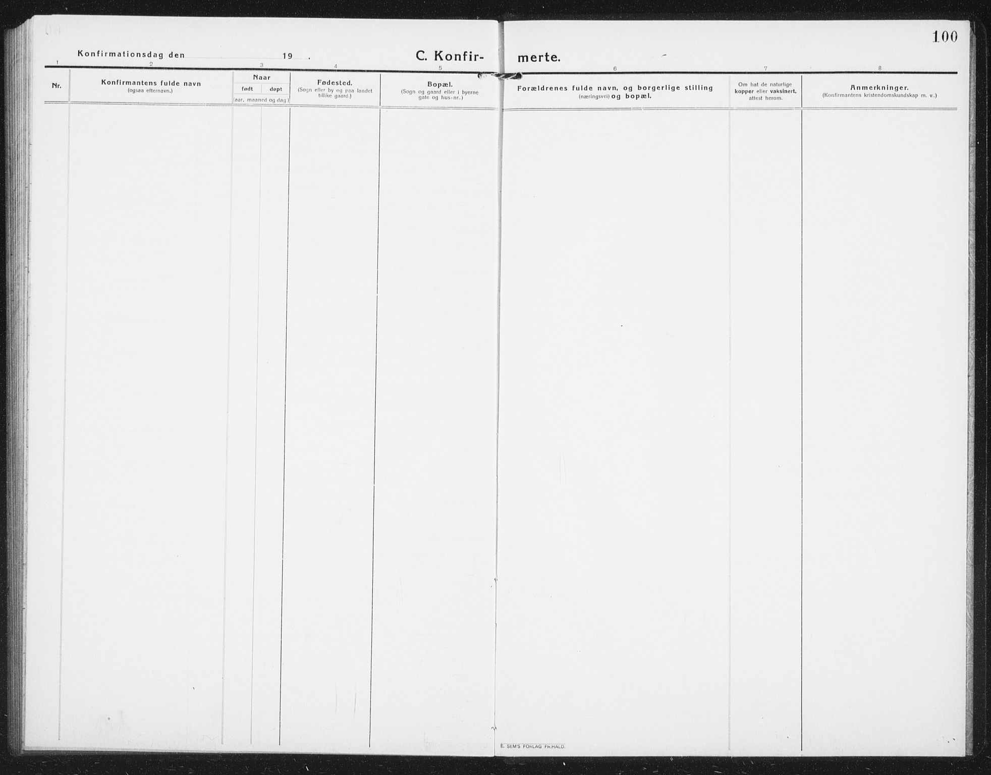 Ministerialprotokoller, klokkerbøker og fødselsregistre - Nordland, SAT/A-1459/850/L0717: Klokkerbok nr. 850C01, 1915-1941, s. 100