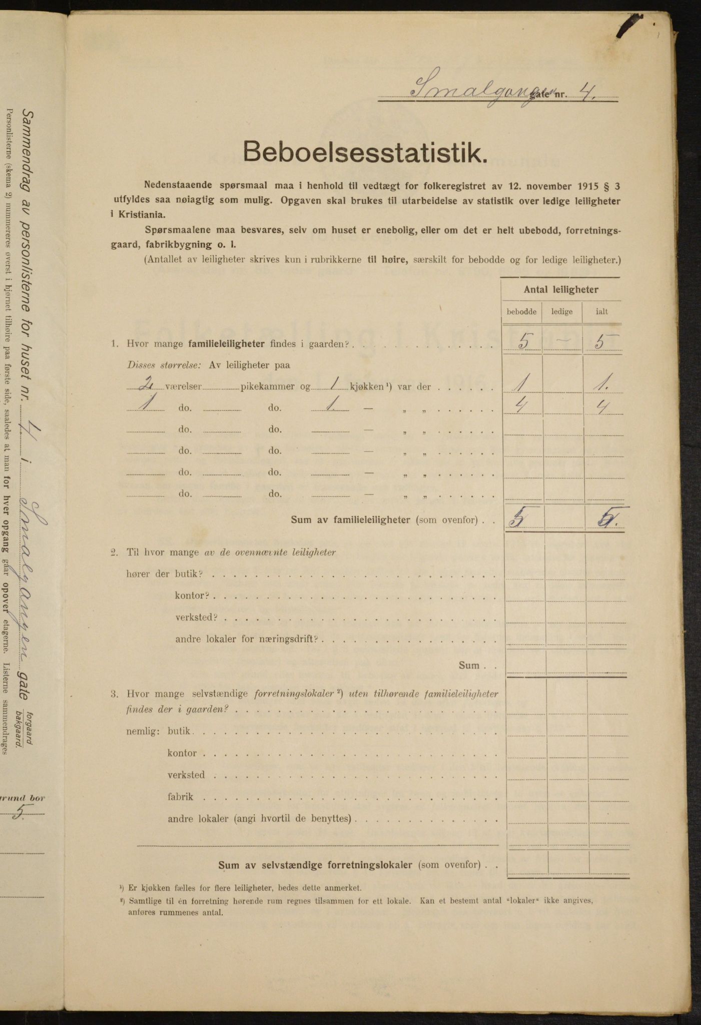 OBA, Kommunal folketelling 1.2.1916 for Kristiania, 1916, s. 99449