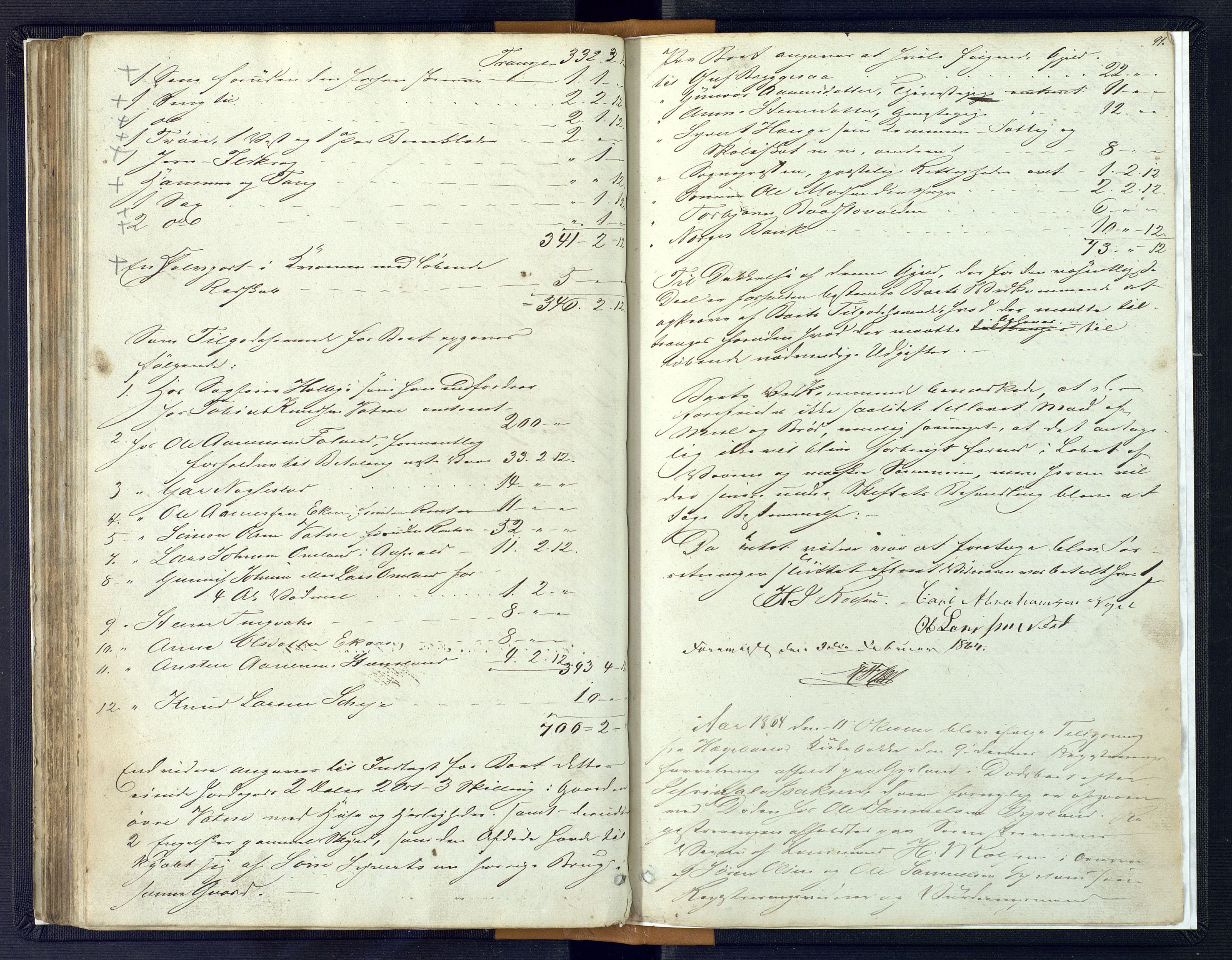 Lyngdal sorenskriveri, AV/SAK-1221-0004/H/Hc/L0860: Skifteregistreringsprotokoll nr. 10, Vats tinglag, 1848-1864, s. 90b-91a