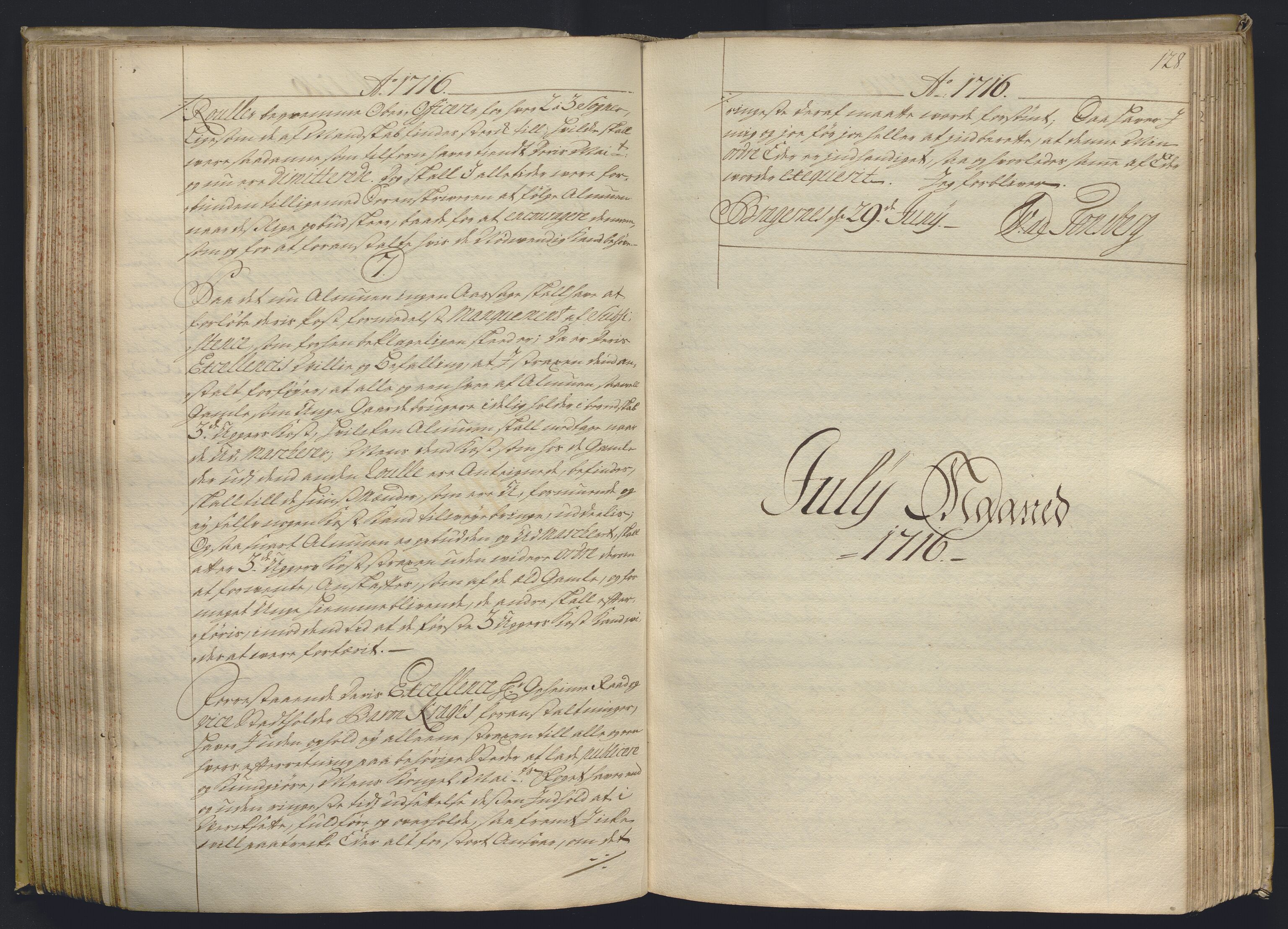 Kristiania stiftamt, AV/SAO-A-10386/B/Ba/L0004: Kopibok, 1715-1717, s. 127b-128a