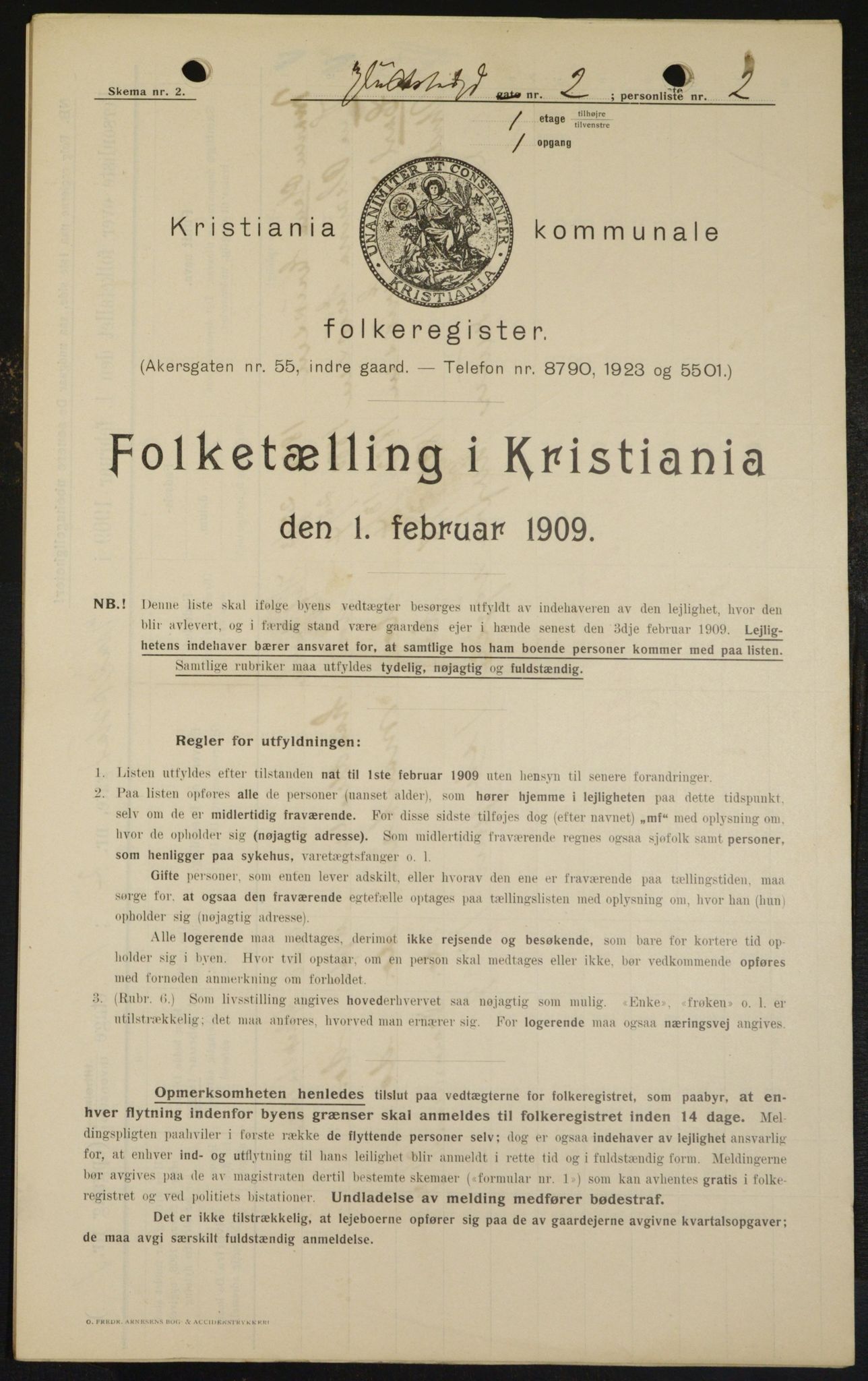 OBA, Kommunal folketelling 1.2.1909 for Kristiania kjøpstad, 1909, s. 26639