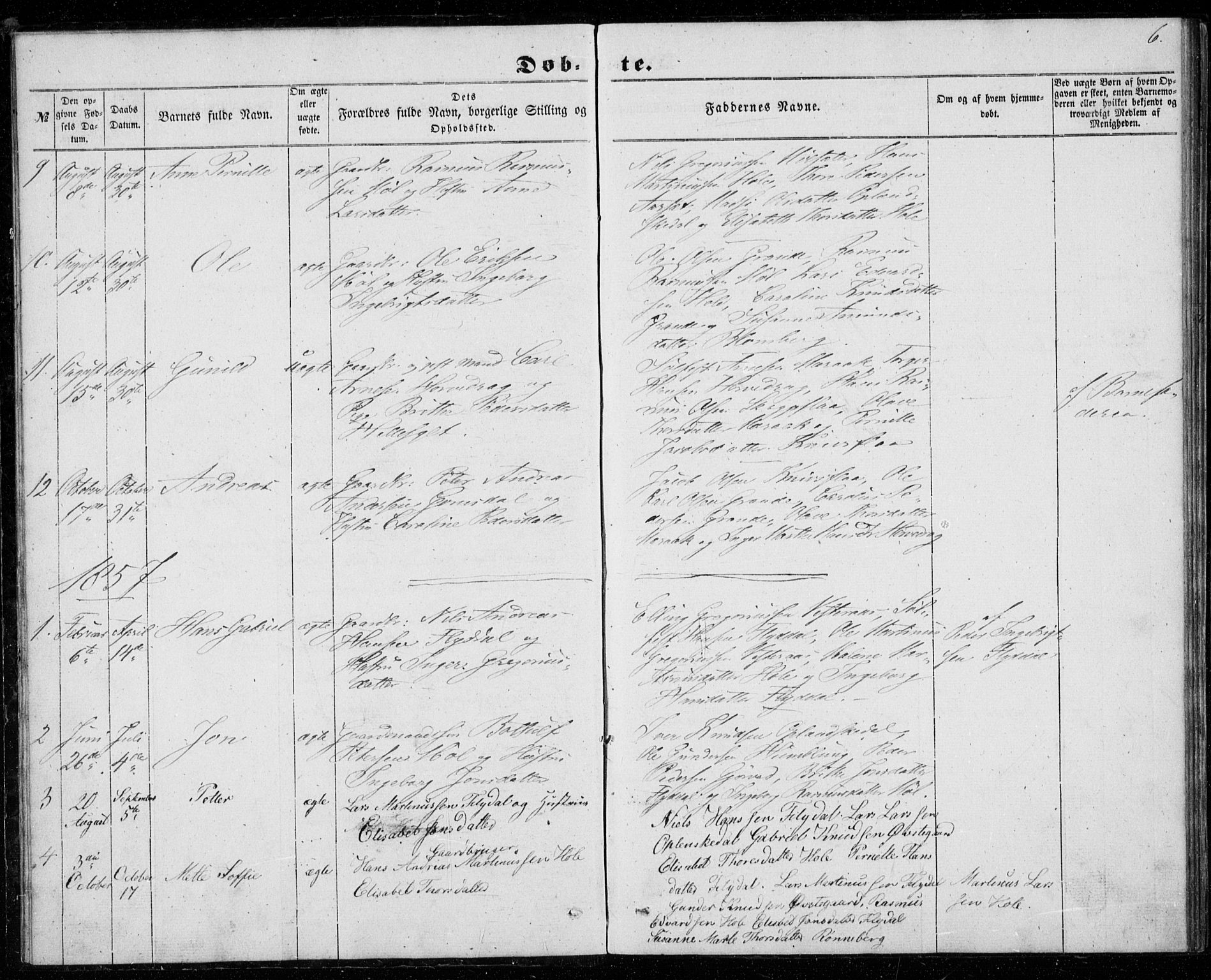 Ministerialprotokoller, klokkerbøker og fødselsregistre - Møre og Romsdal, SAT/A-1454/518/L0234: Klokkerbok nr. 518C01, 1854-1884, s. 6