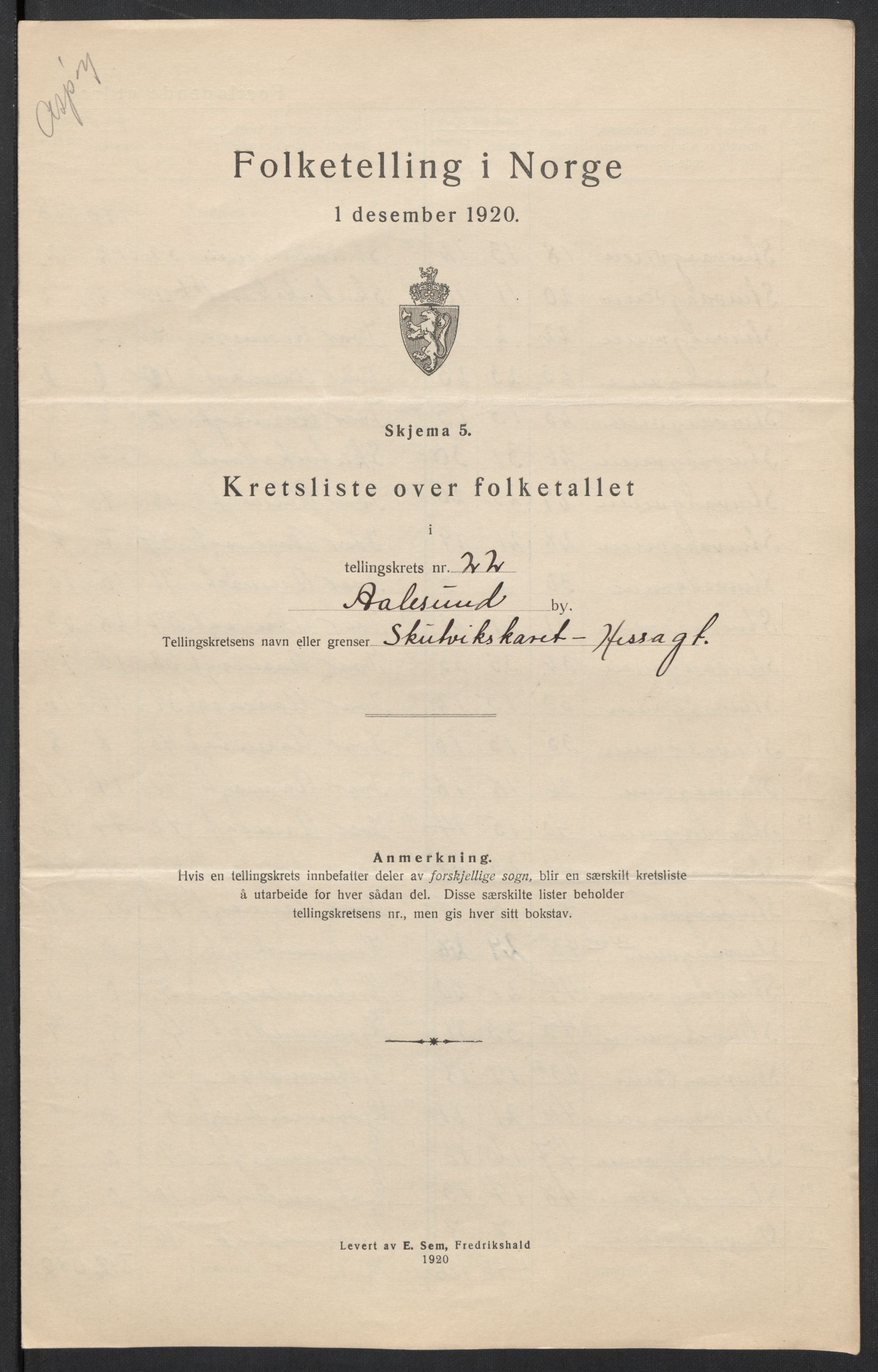 SAT, Folketelling 1920 for 1501 Ålesund kjøpstad, 1920, s. 69