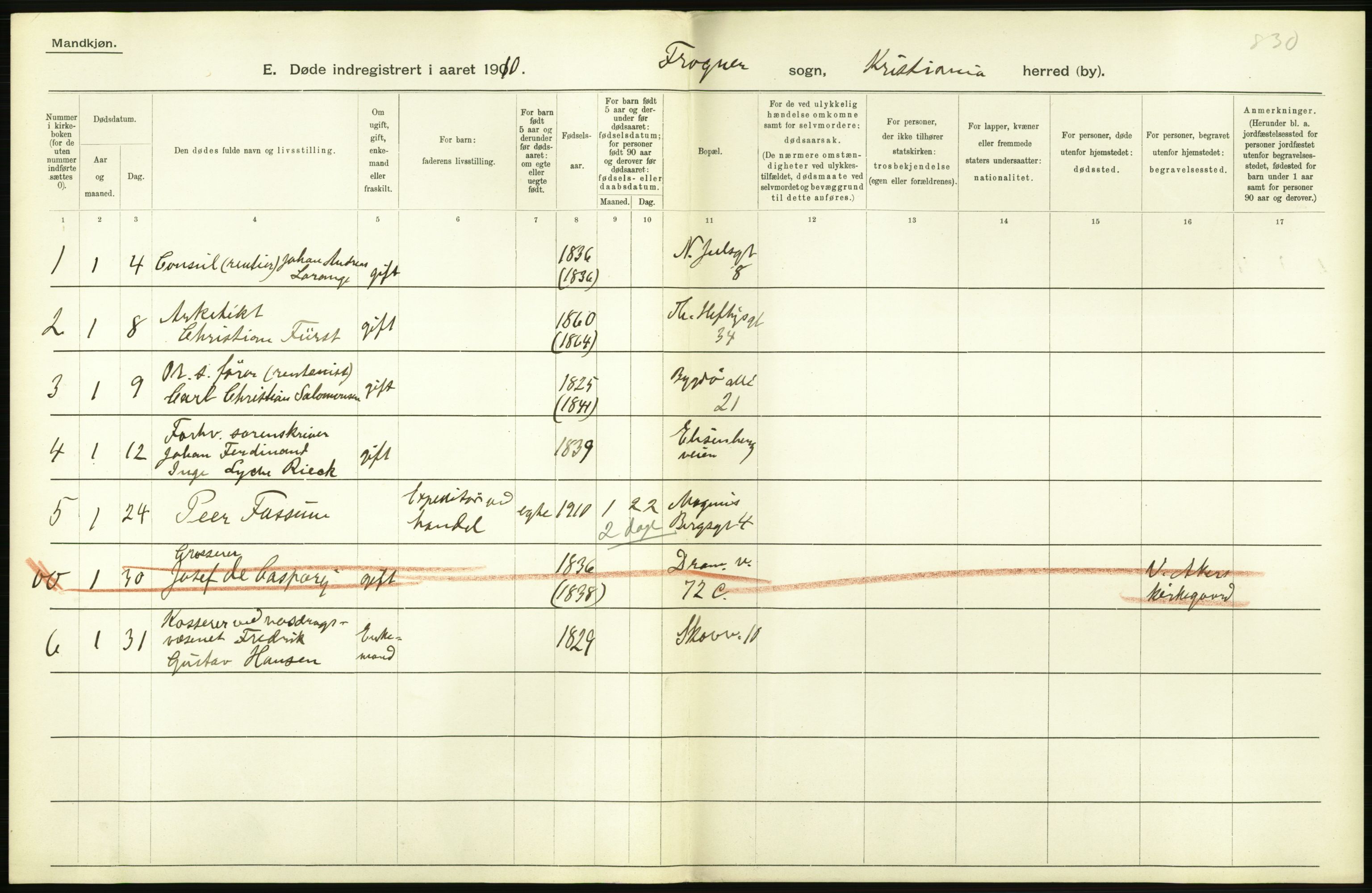 Statistisk sentralbyrå, Sosiodemografiske emner, Befolkning, RA/S-2228/D/Df/Dfa/Dfah/L0008: Kristiania: Døde, 1910, s. 808