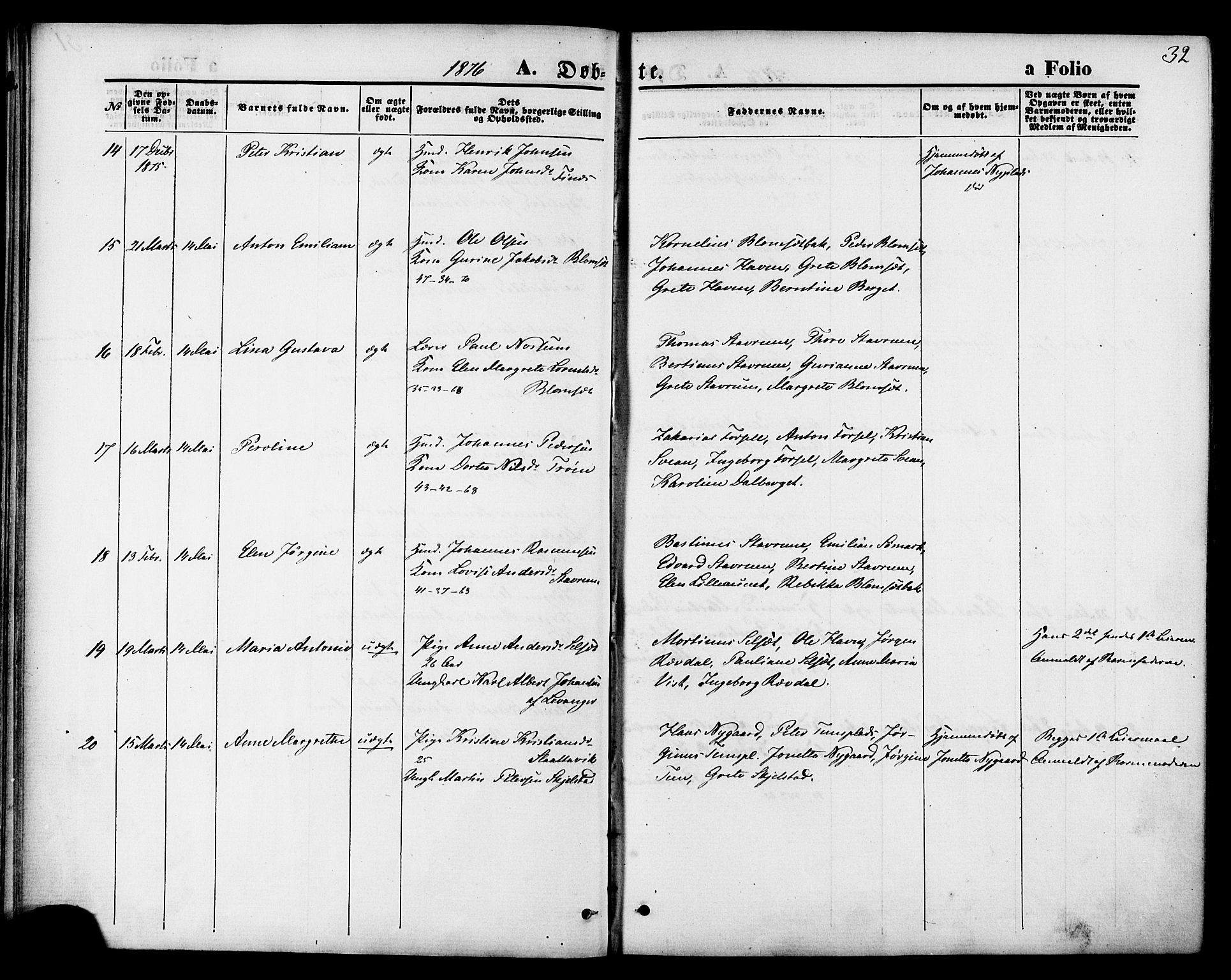 Ministerialprotokoller, klokkerbøker og fødselsregistre - Nord-Trøndelag, AV/SAT-A-1458/744/L0419: Ministerialbok nr. 744A03, 1867-1881, s. 32