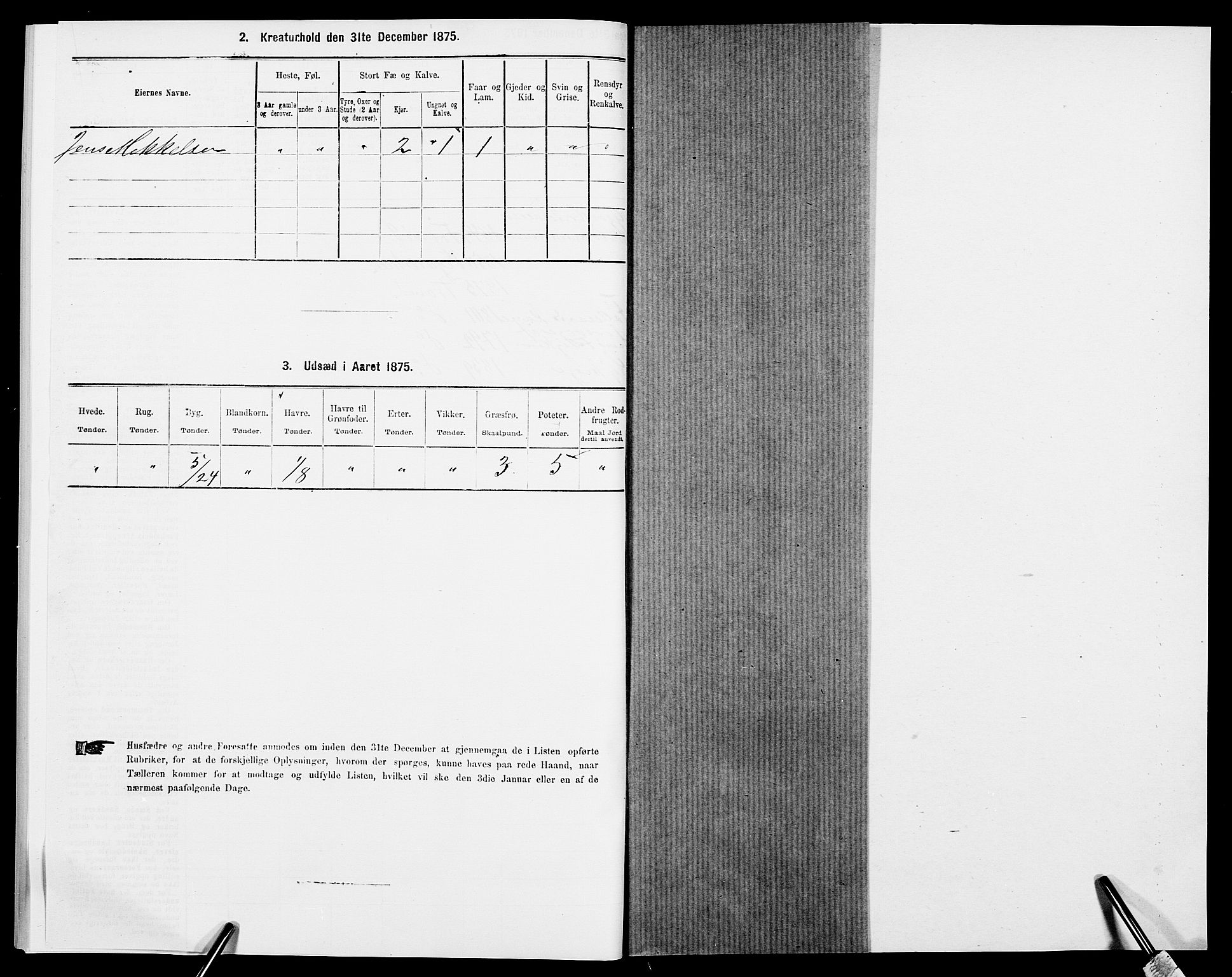 SAK, Folketelling 1875 for 0918P Austre Moland prestegjeld, 1875, s. 2720