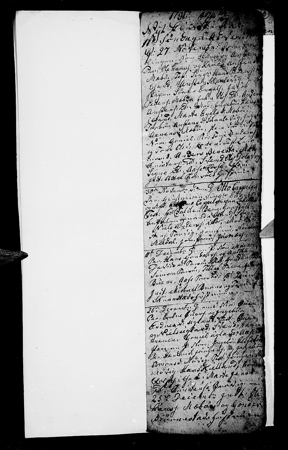 Oddernes sokneprestkontor, SAK/1111-0033/F/Fb/Fba/L0002: Klokkerbok nr. B 2, 1791-1806, s. 1