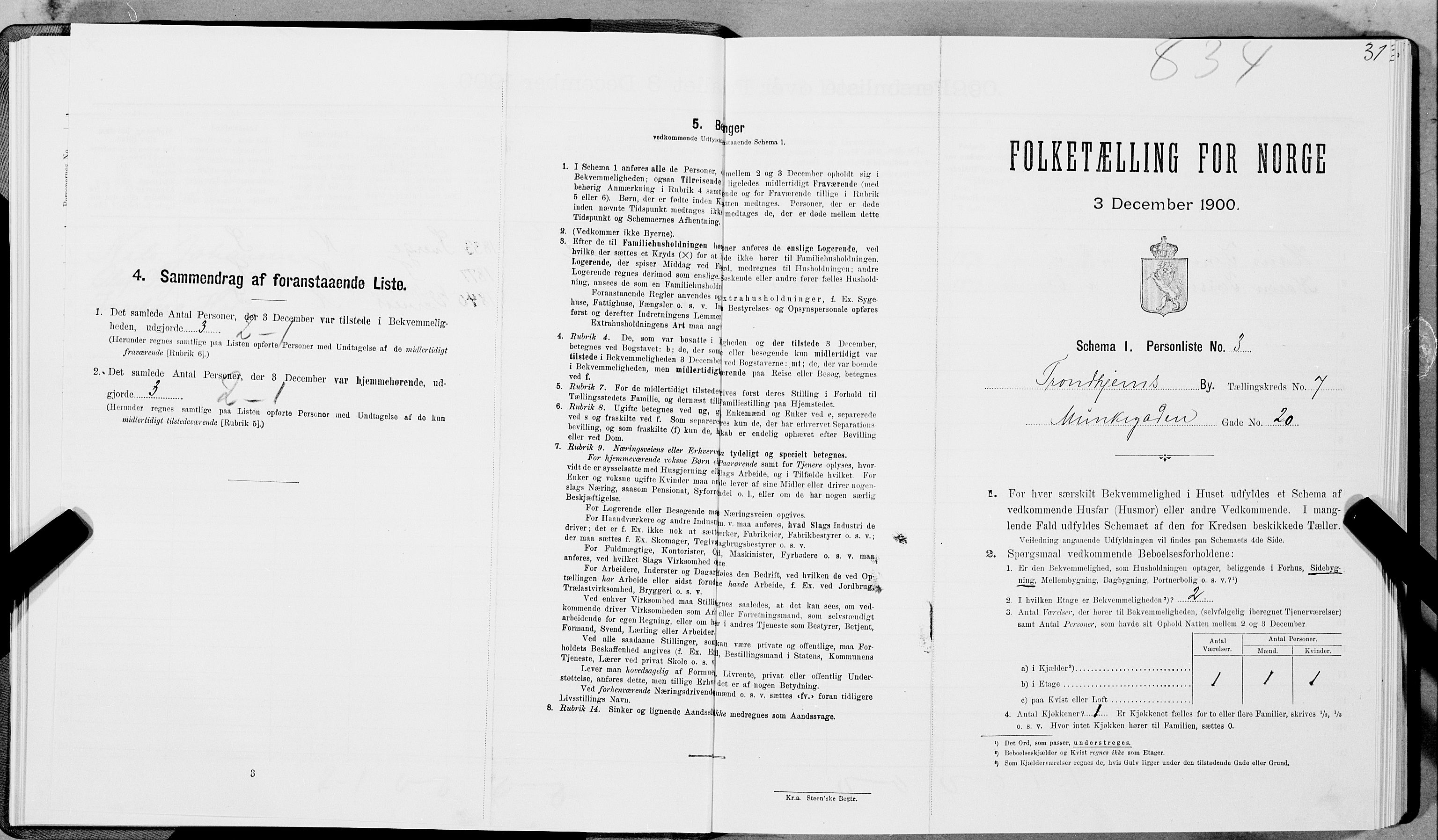 SAT, Folketelling 1900 for 1601 Trondheim kjøpstad, 1900, s. 1088