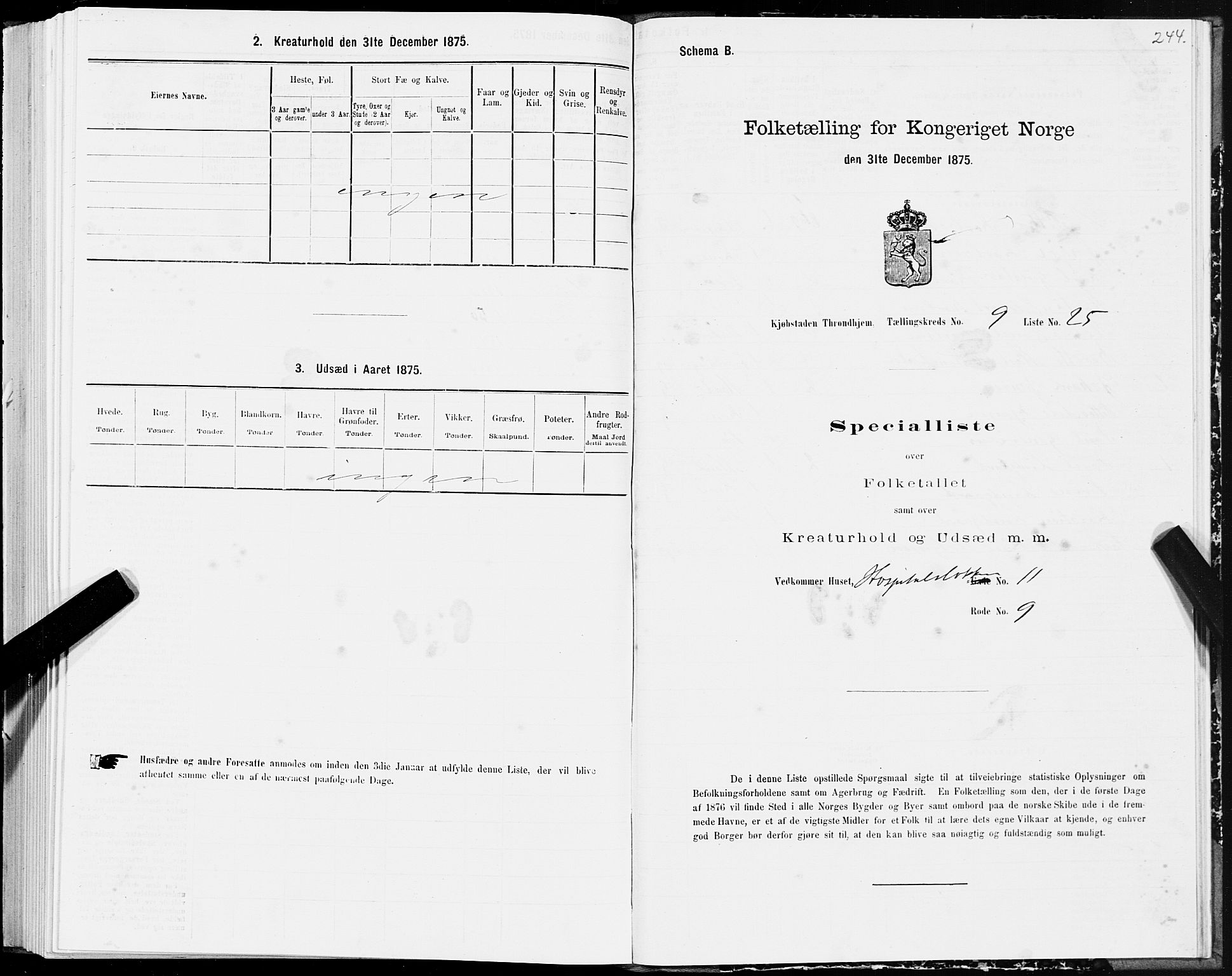 SAT, Folketelling 1875 for 1601 Trondheim kjøpstad, 1875, s. 5244