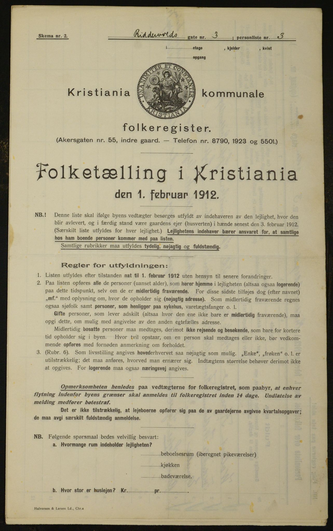 OBA, Kommunal folketelling 1.2.1912 for Kristiania, 1912, s. 83243