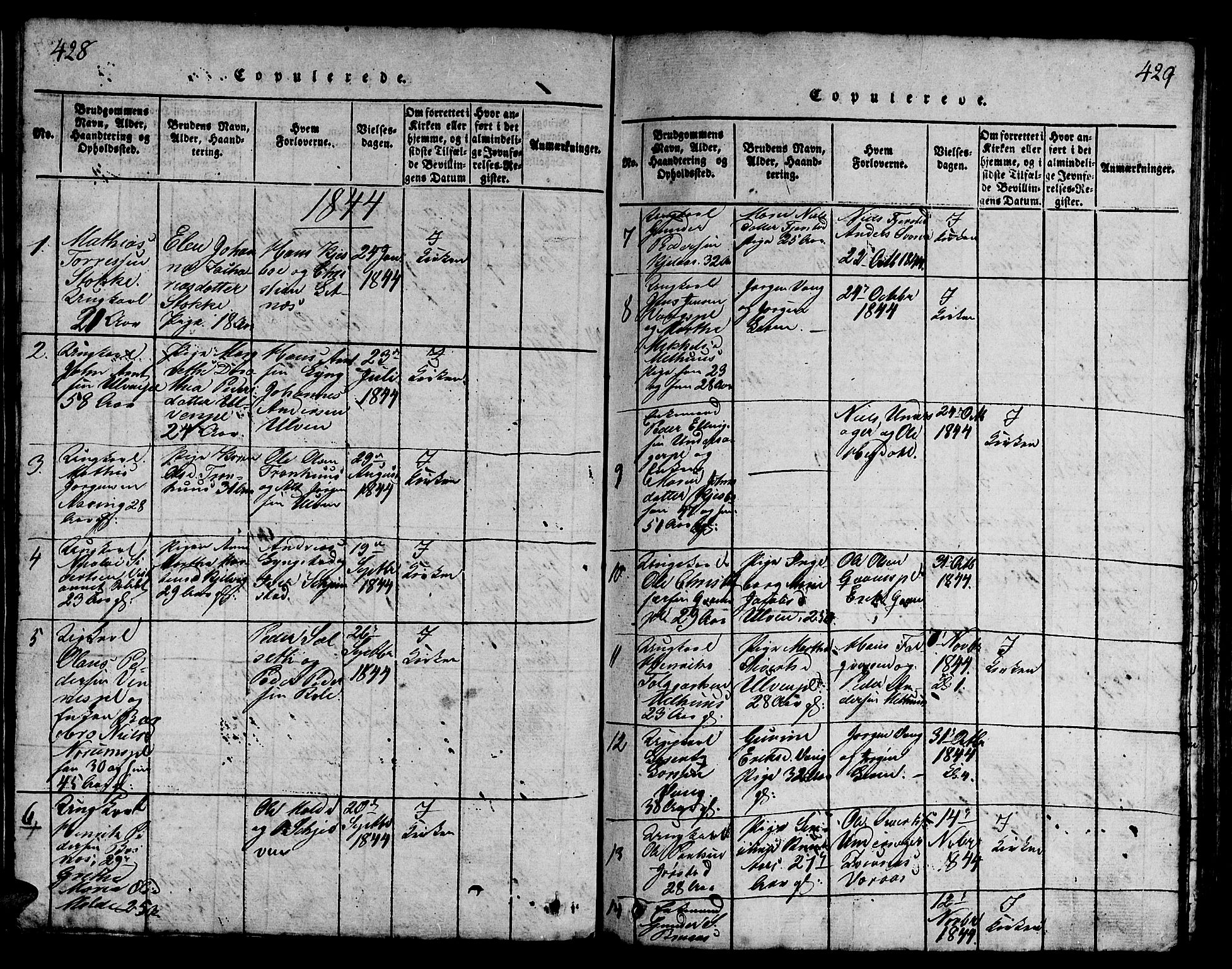 Ministerialprotokoller, klokkerbøker og fødselsregistre - Nord-Trøndelag, SAT/A-1458/730/L0298: Klokkerbok nr. 730C01, 1816-1849, s. 428-429