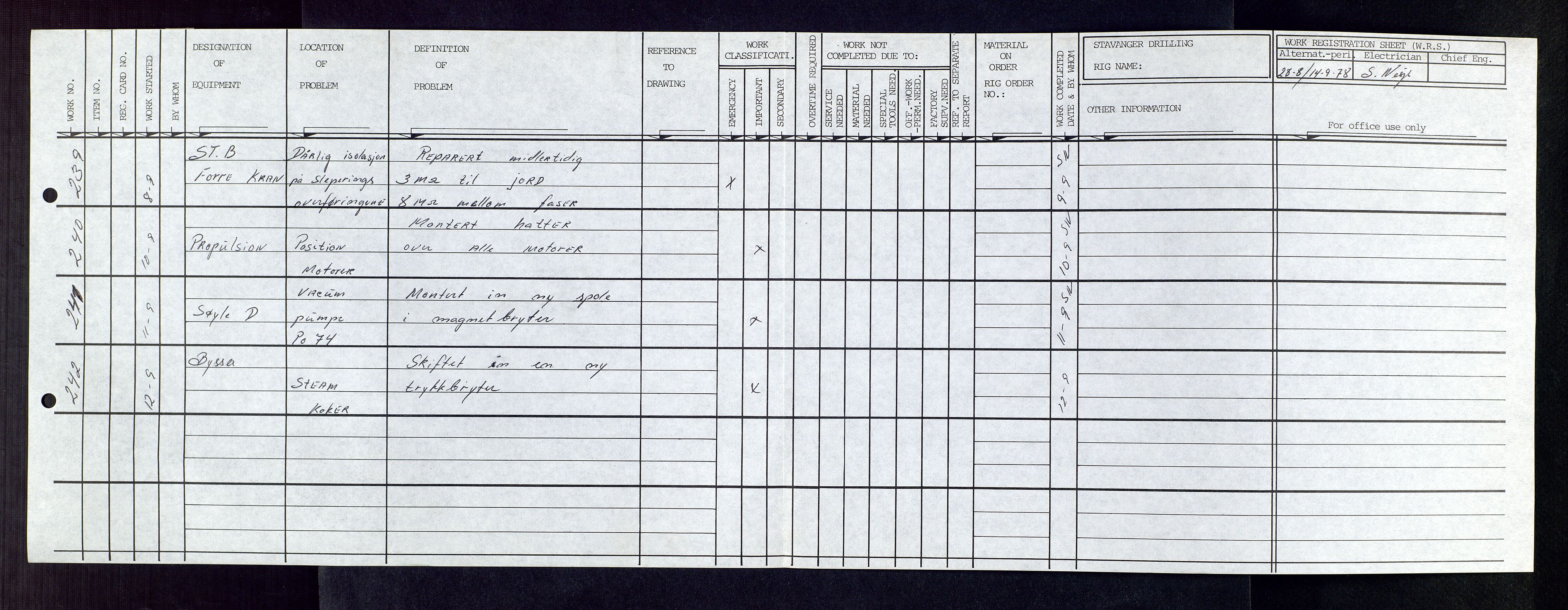 Pa 1503 - Stavanger Drilling AS, AV/SAST-A-101906/2/E/Eb/Eba/L0005: Sak og korrespondanse, 1976-1979