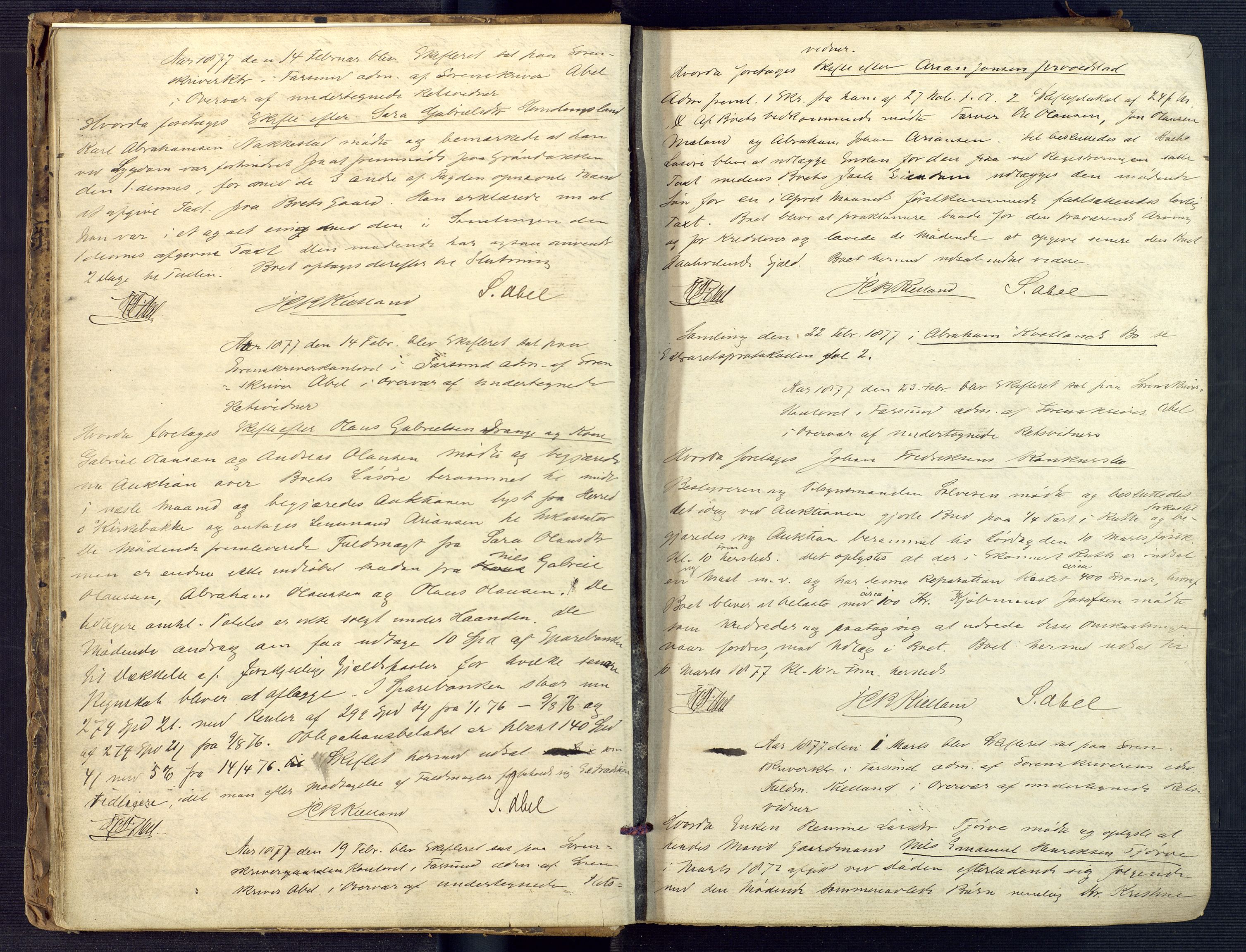 Lyngdal sorenskriveri, AV/SAK-1221-0004/H/Hc/L0873: Skiftebehandlingsprotokoll nr. 7, 1876-1884, s. 8b-9a